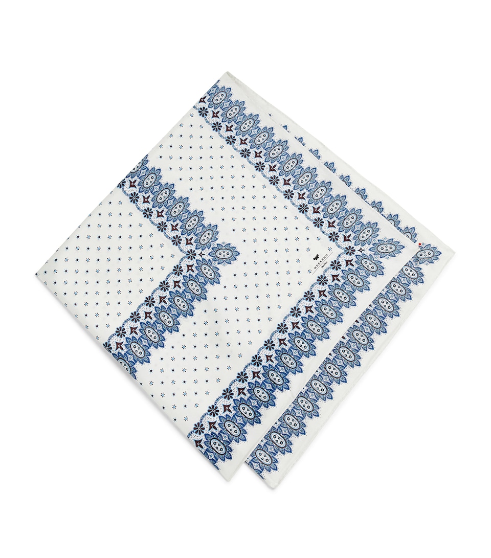 Silk Floral Print Square Scarf