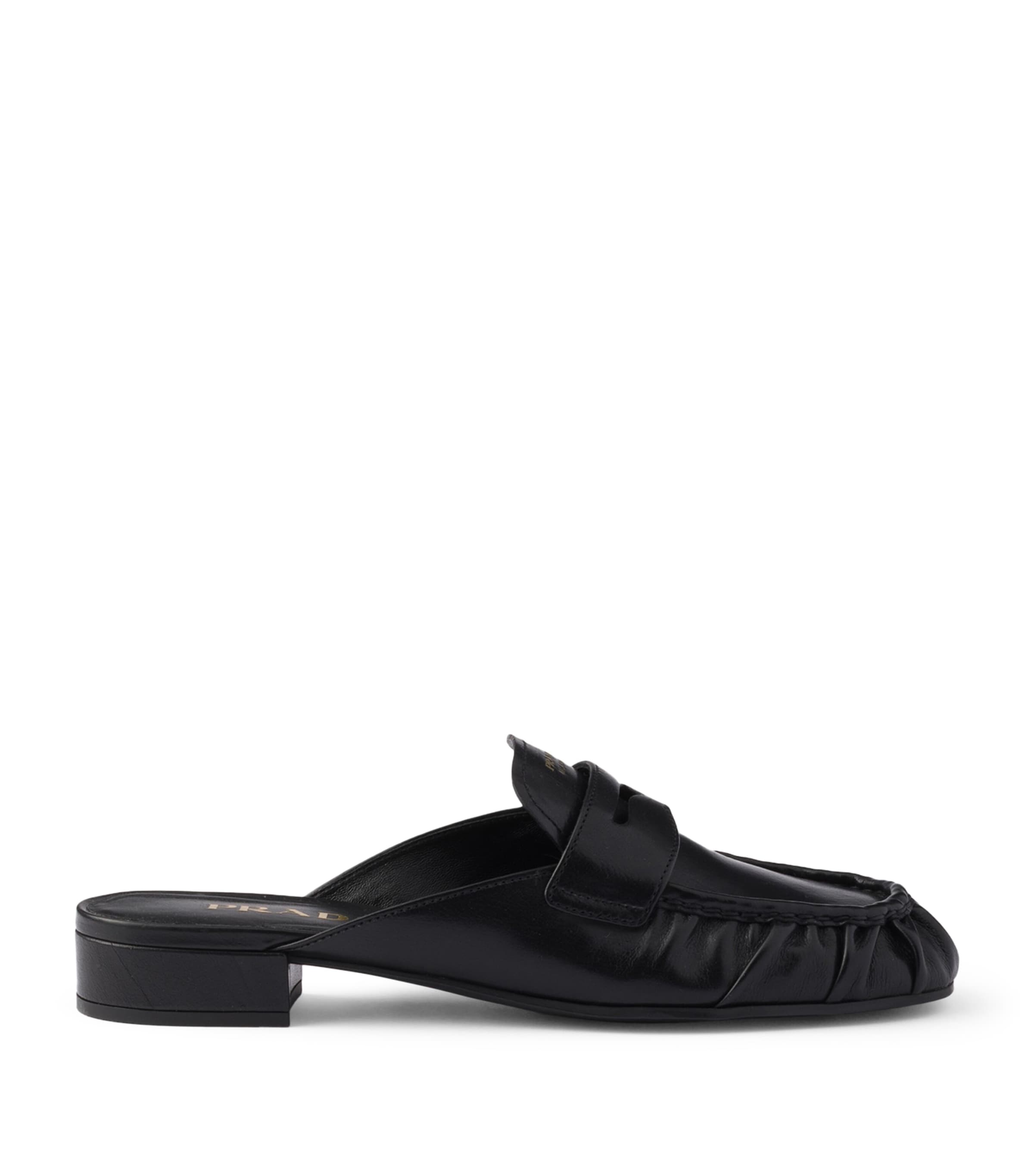 Prada Leather Mules Black