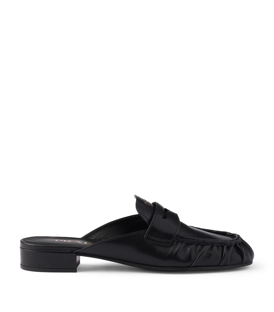 Prada Leather Mules Black