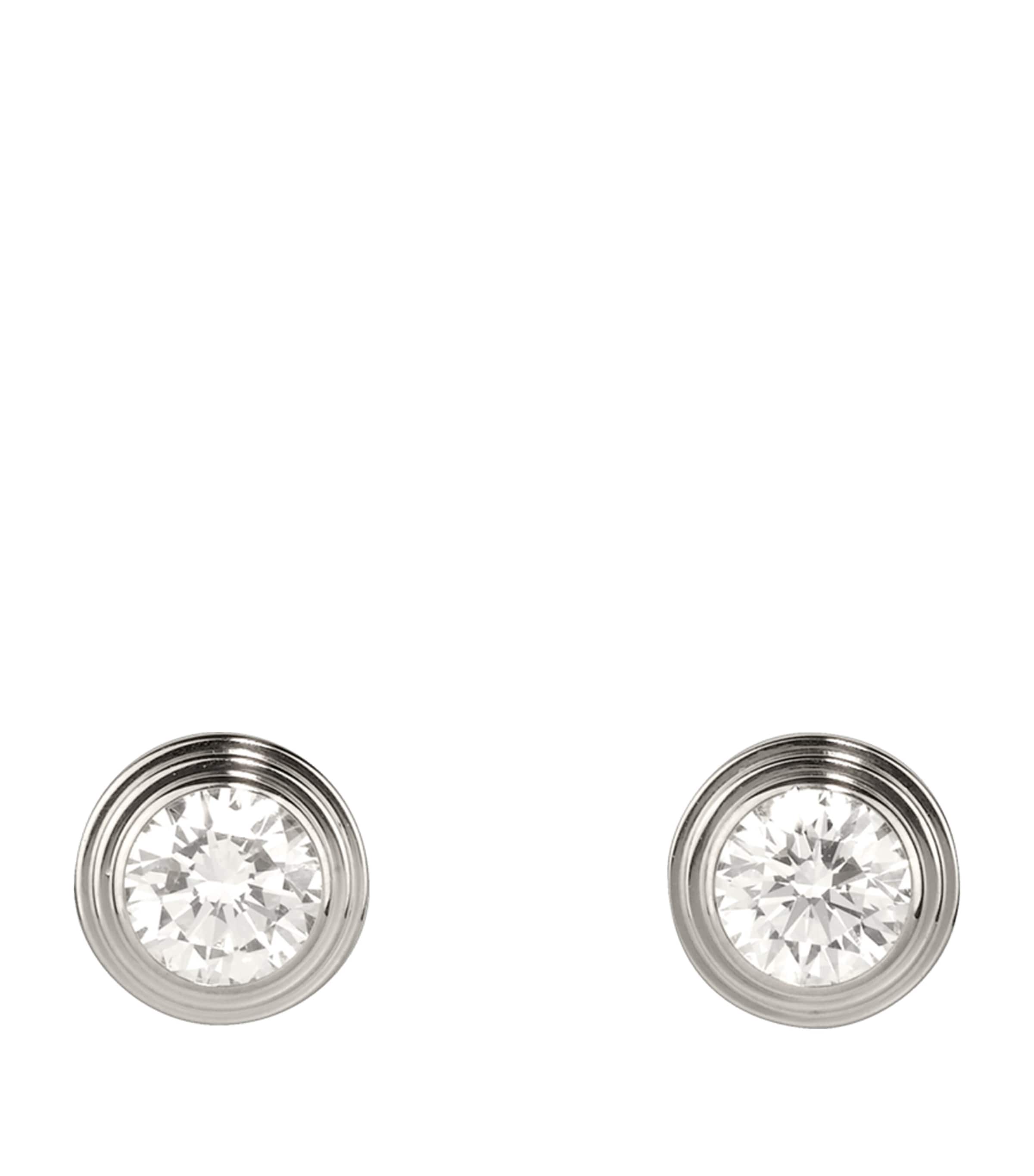 Medium White Gold and Diamond Cartier d'Amour Earrings