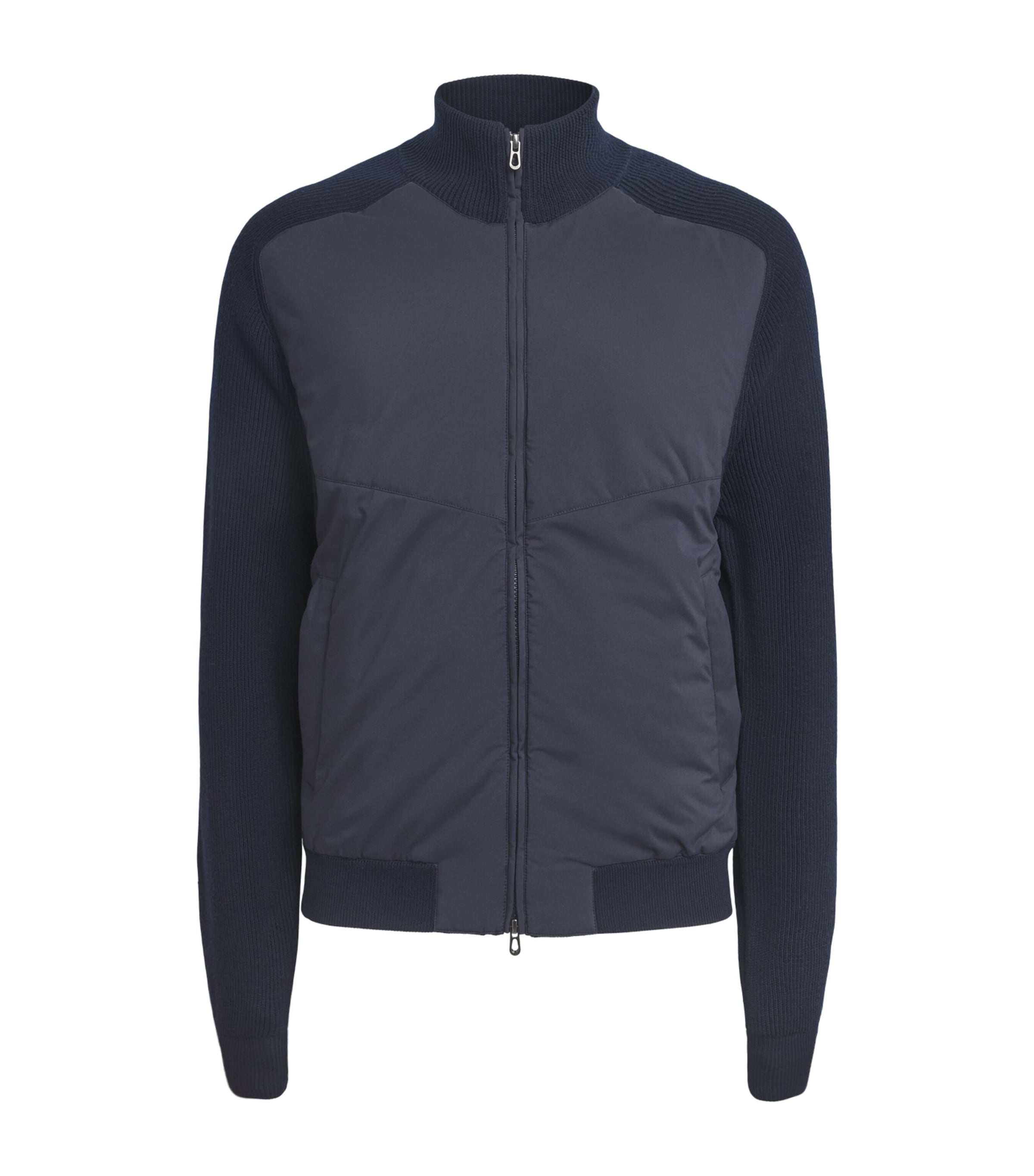 Sease Mens Virgin Wool-Shell Bomber Jacket Midnight Blue