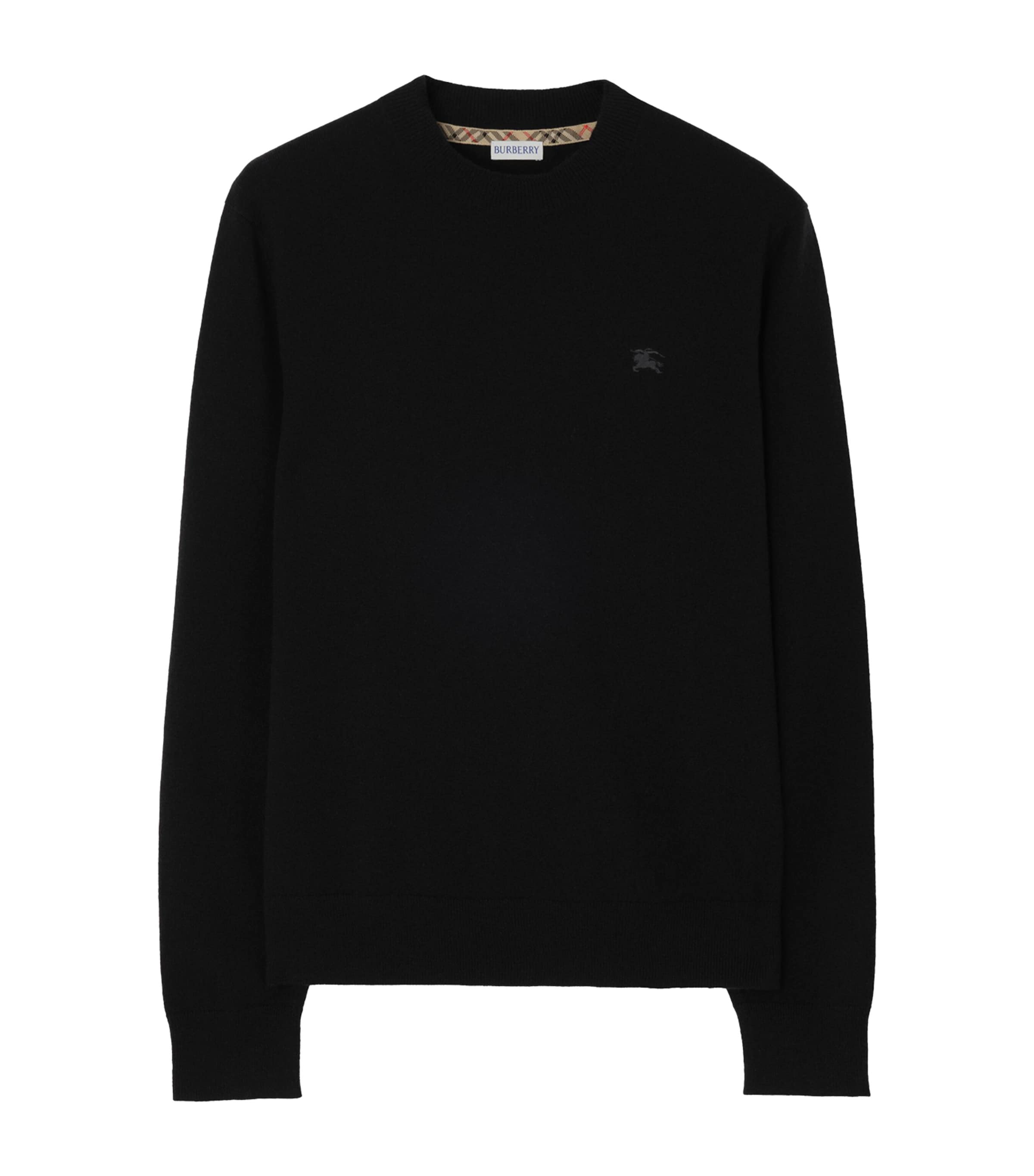 Burberry Mens Cashmere-Blend EKD Slim Sweater Black