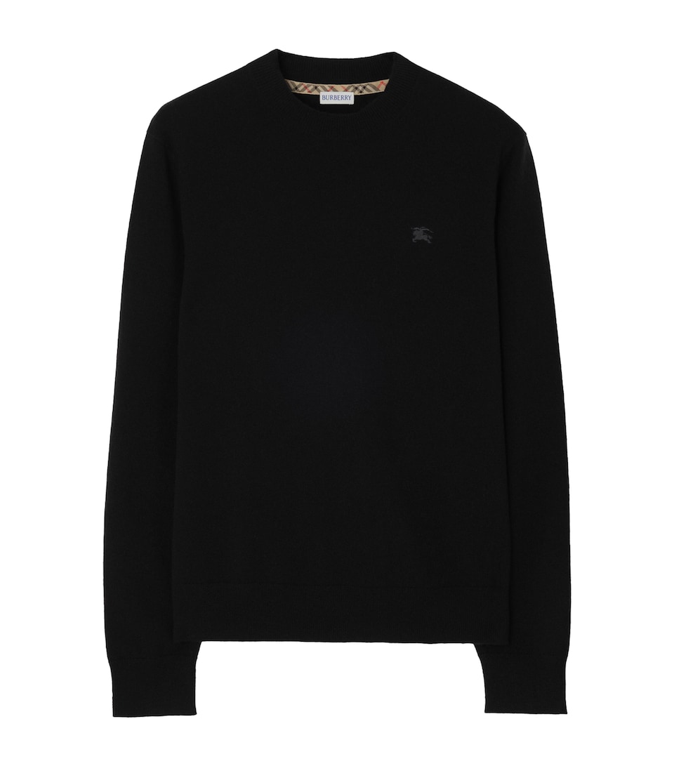 Burberry Mens Cashmere-Blend EKD Slim Sweater Black