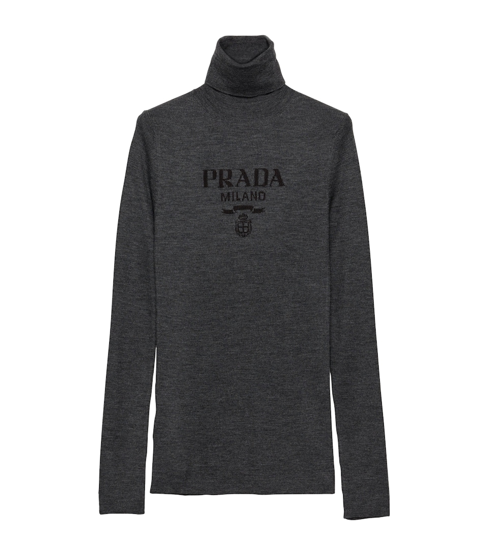 Wool-Blend Logo Rollneck Sweater