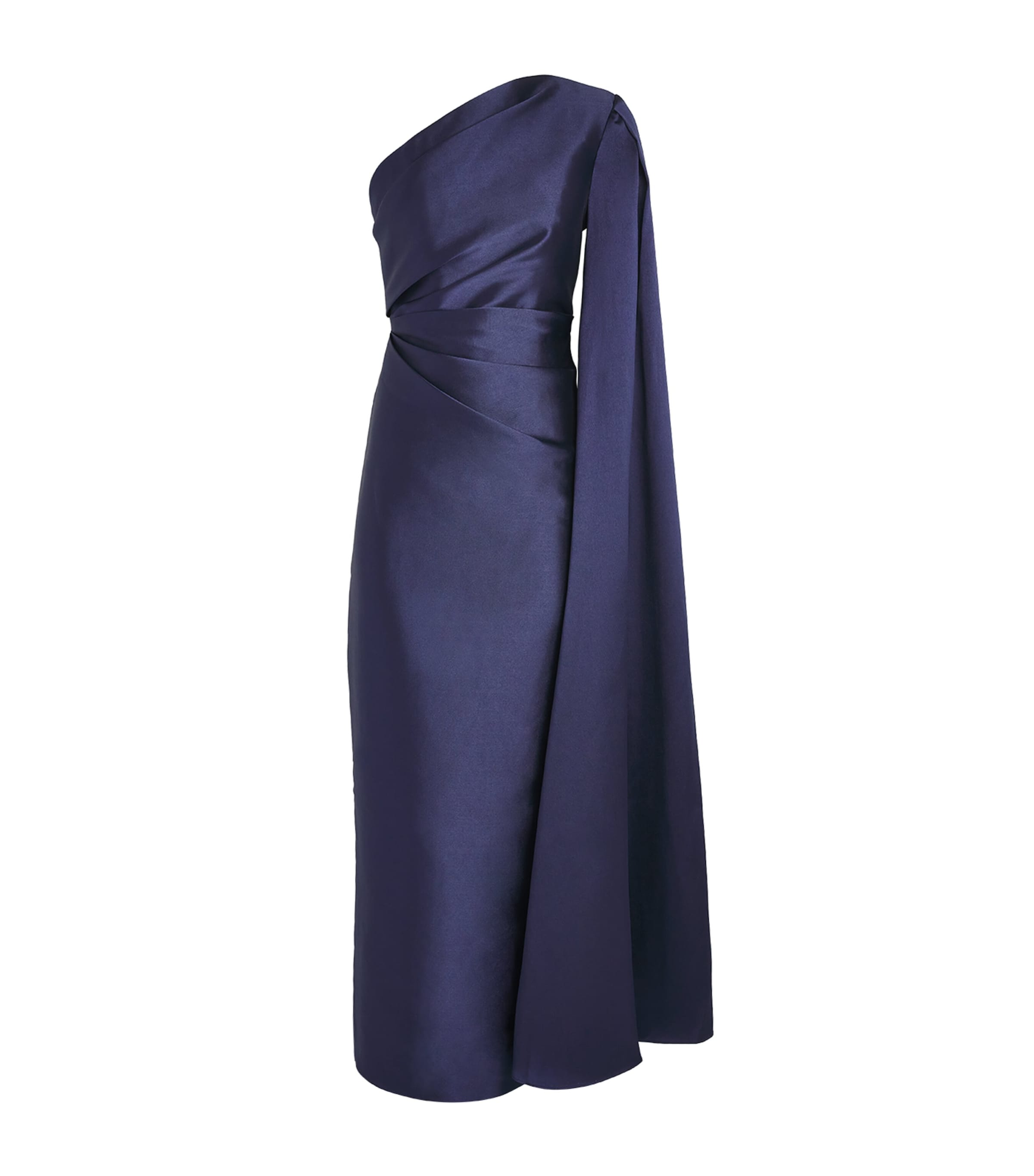 Solace London Womens One-Shoulder Veya Gown Navy