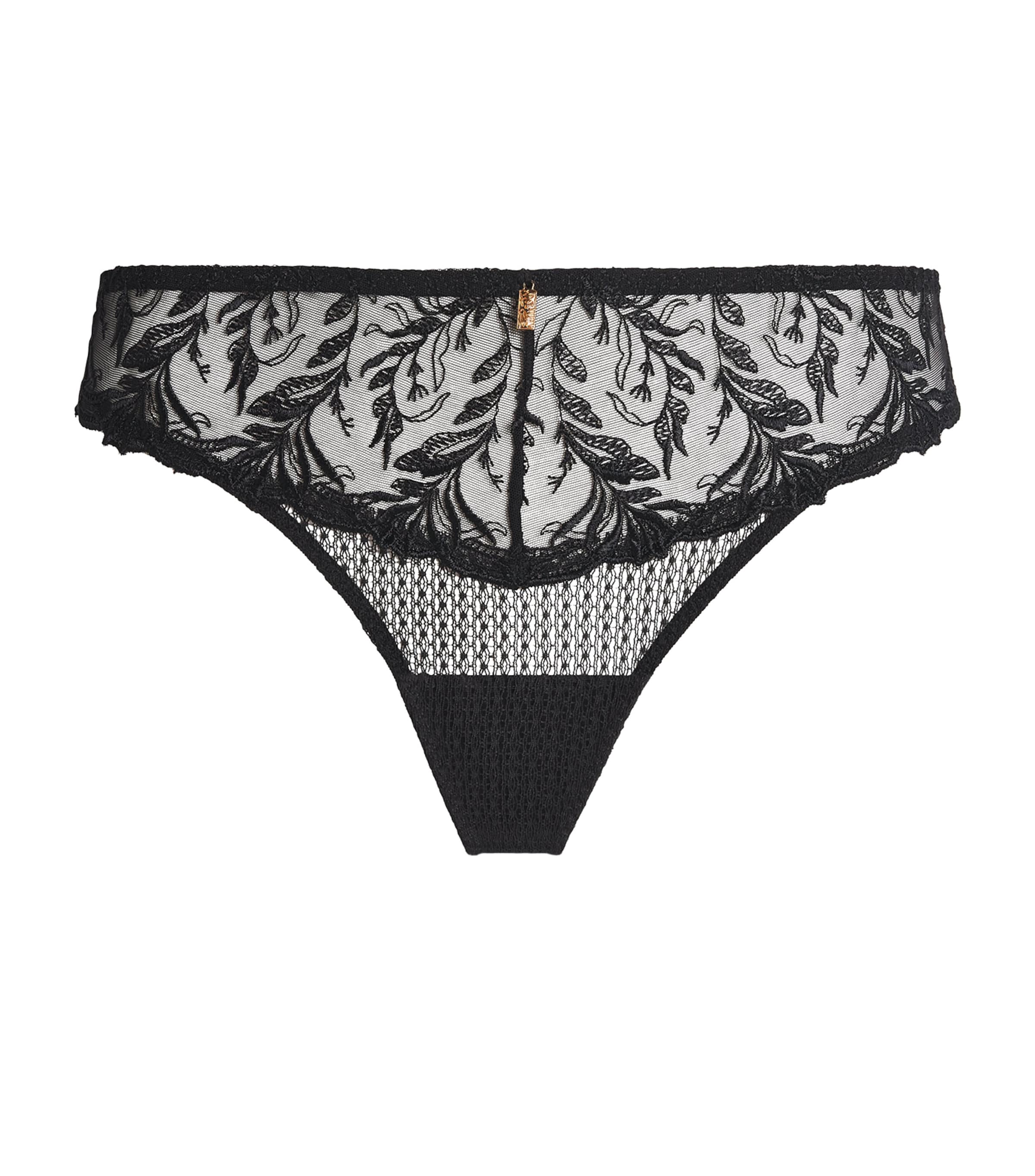 Aubade Womens Lace Hidden Treasure Tanga Black