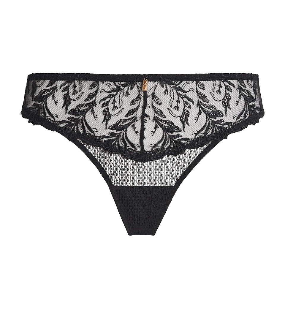 Aubade Womens Lace Hidden Treasure Tanga Black