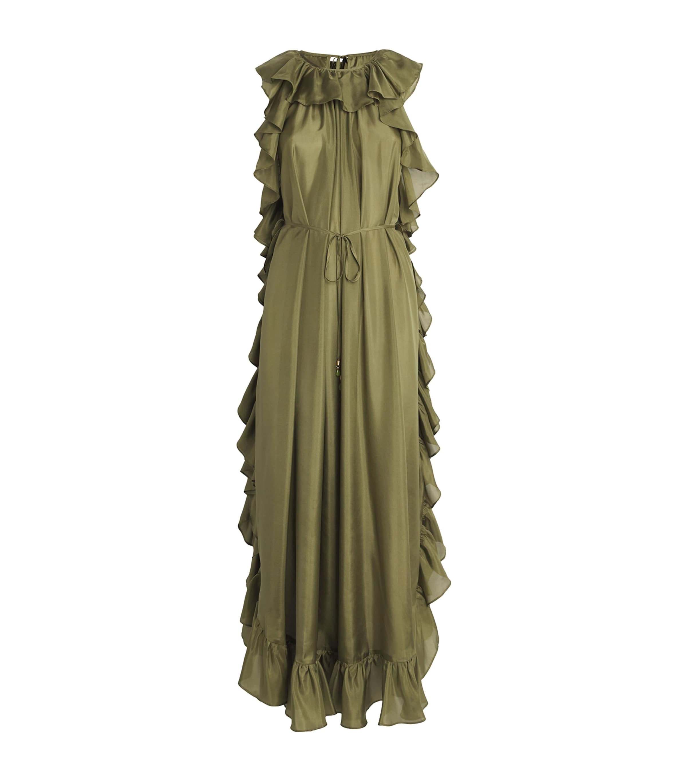 Silk Ruffled Rhiannon Midi Dress