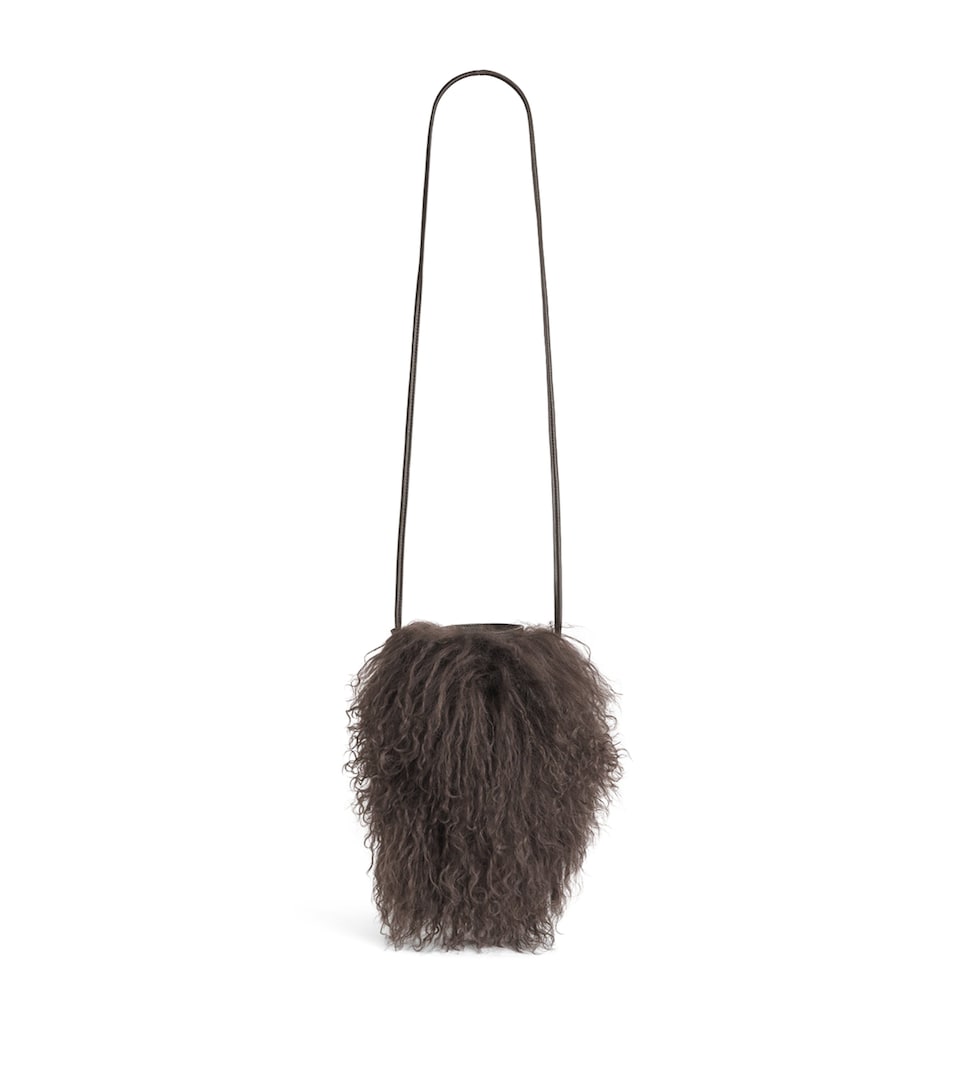Long-Haired Shearling Phone Pouch