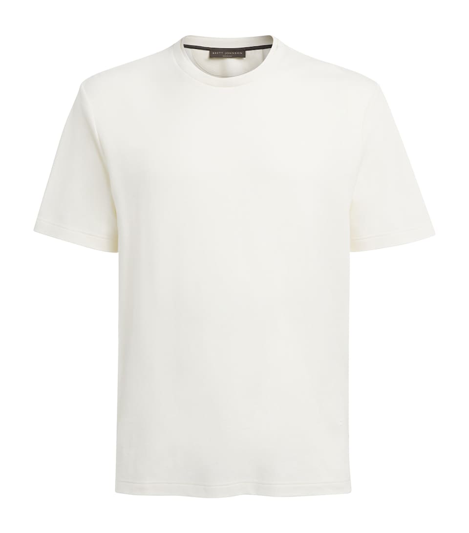 Brett Johnson Mens Cotton-Silk-Cashmere T-Shirt Lunar Pearl