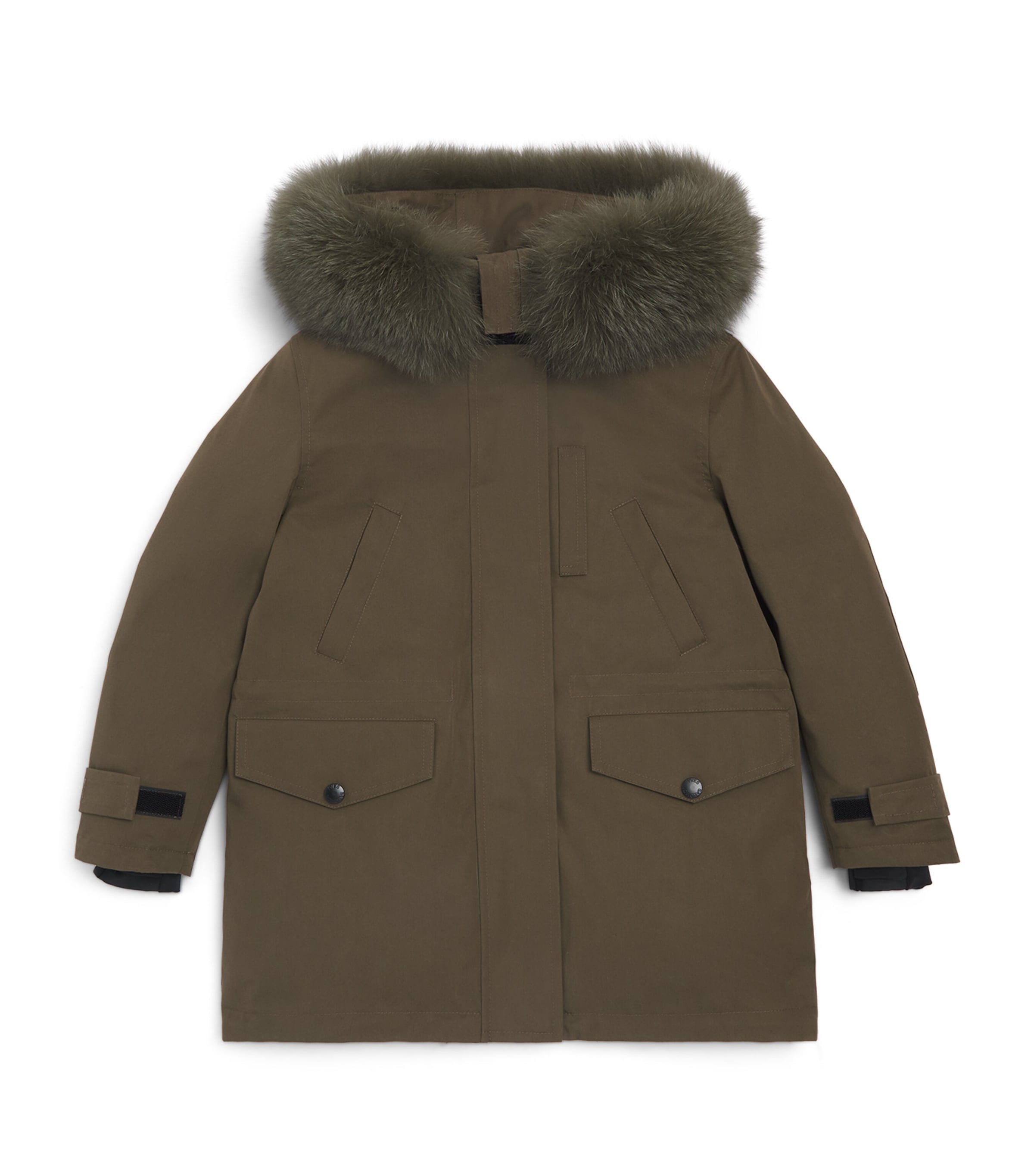 Yves Salomon Enfant Cotton-Blend Fur-Trim Parka (6-14 Years)