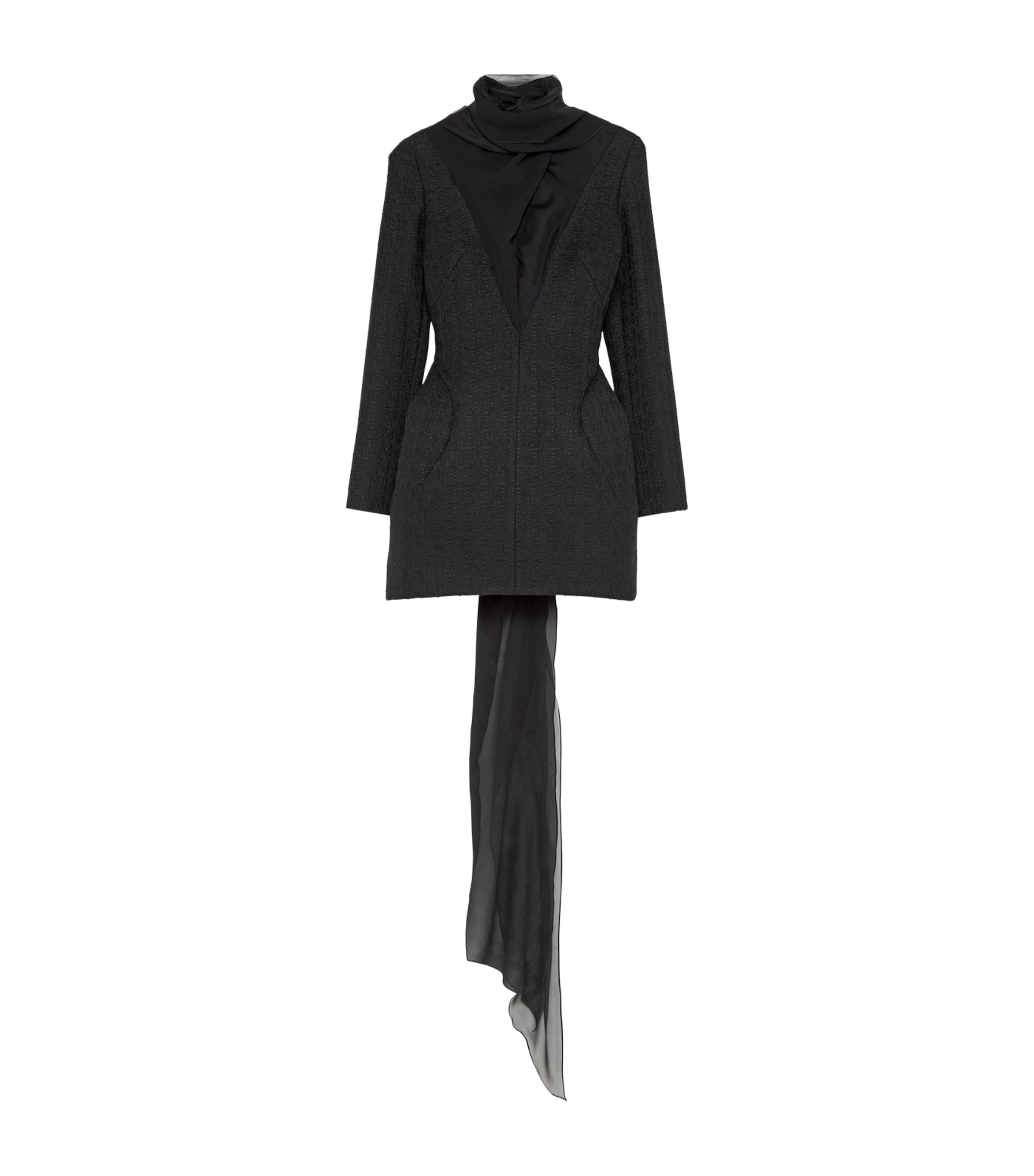 McQueen Womens Tweed Tie-Neck Mini Dress