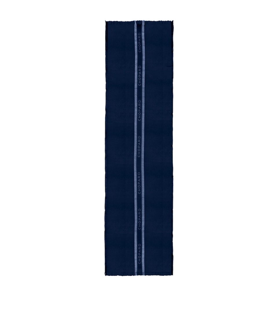 Chopard Wool-Silk Classic Scarf Navy Blue