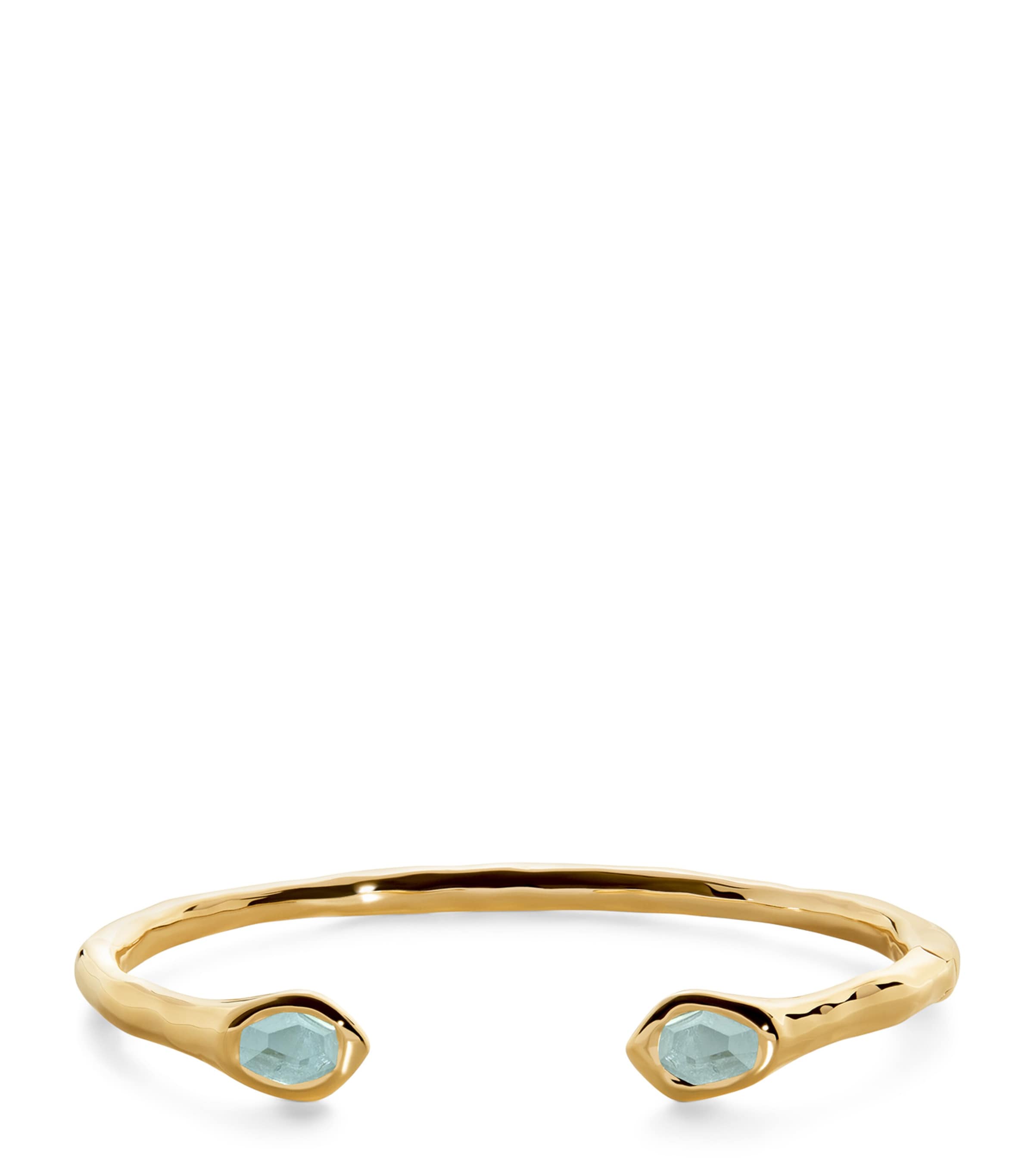 Monica Vinader Gold Vermeil and Aquamarine Odyssey Cuff Bracelet Blue