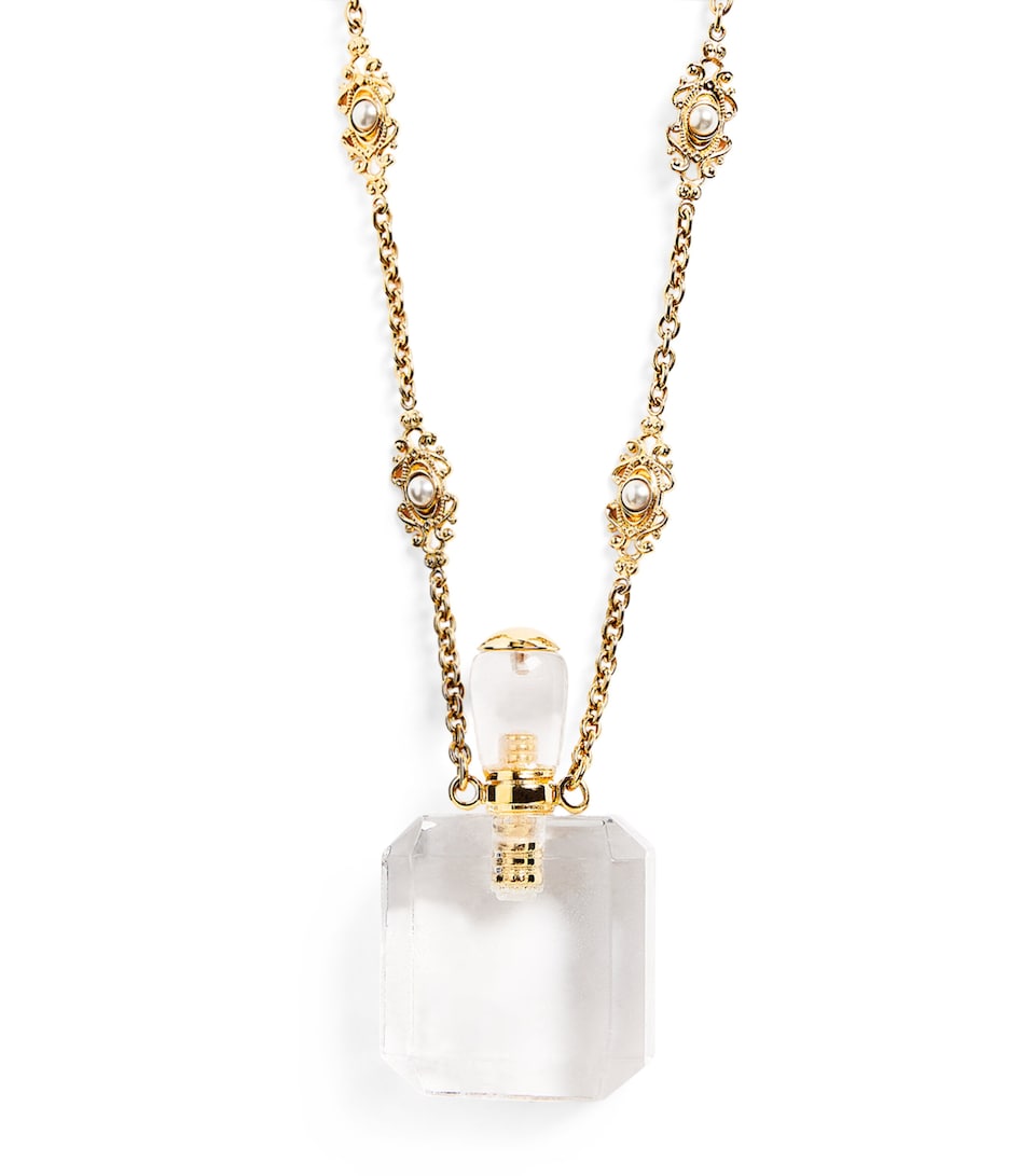 Chloé Victorian Pendant Necklace Crystal White