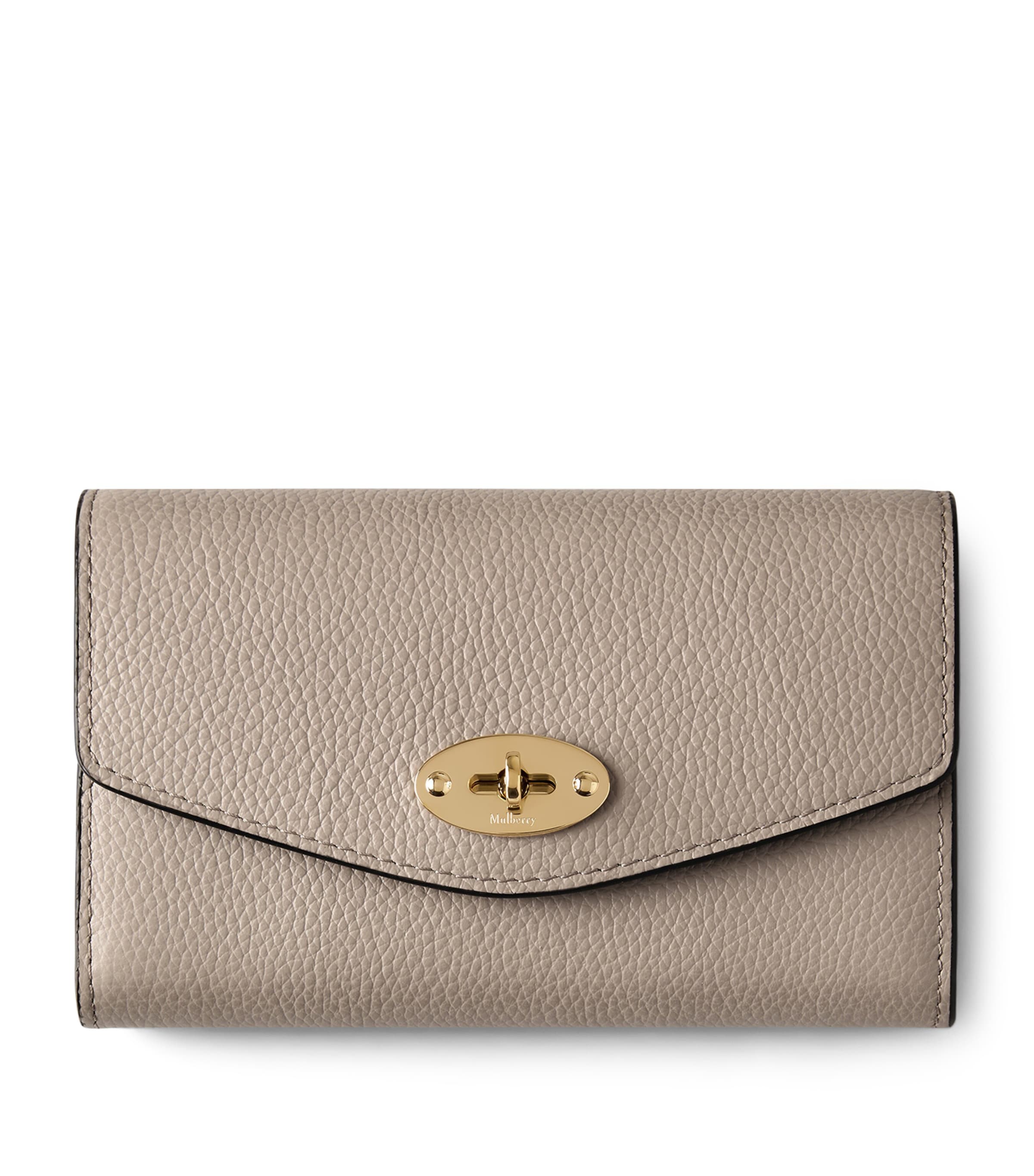 Mulberry Medium Leather Folded Darley Wallet Cashmere Taupe