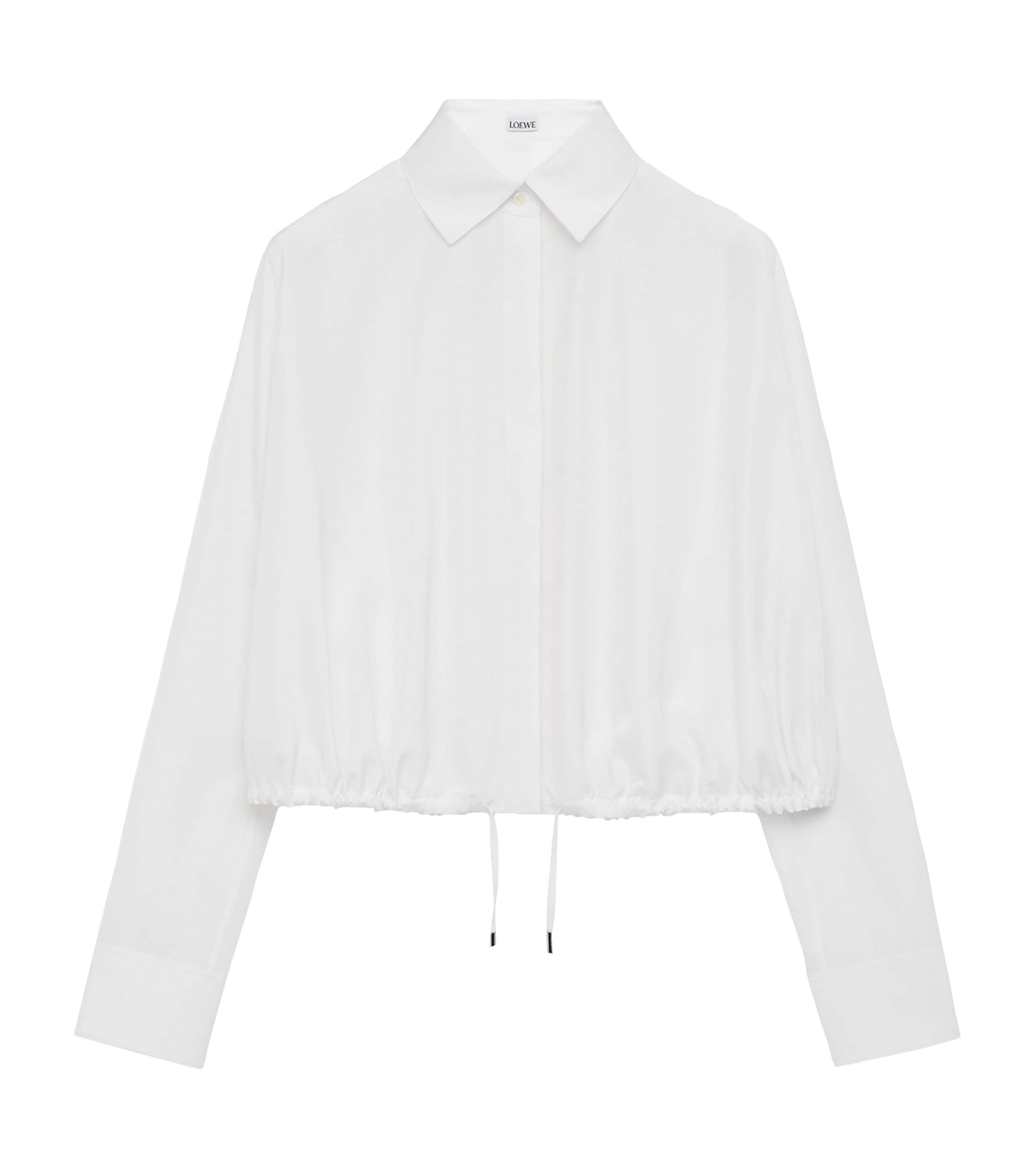 Silk-Blend Balloon Shirt