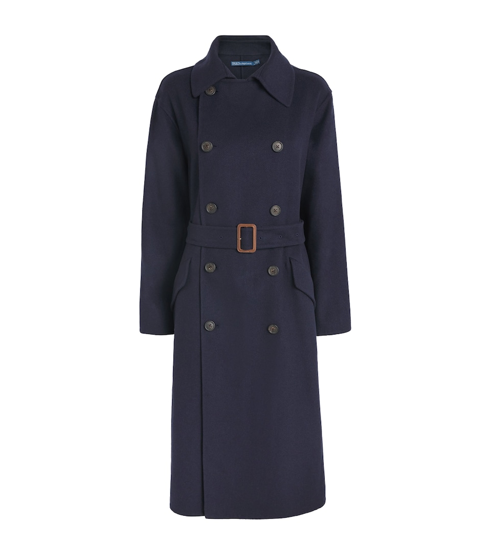 Polo Ralph Lauren Womens Cashmere Trench Coat Ink