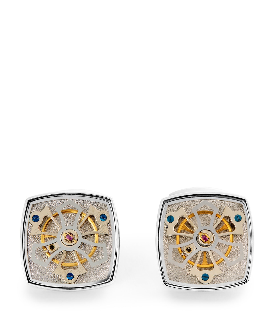 Palladium-Plated Traveller Tourbillon Cufflinks
