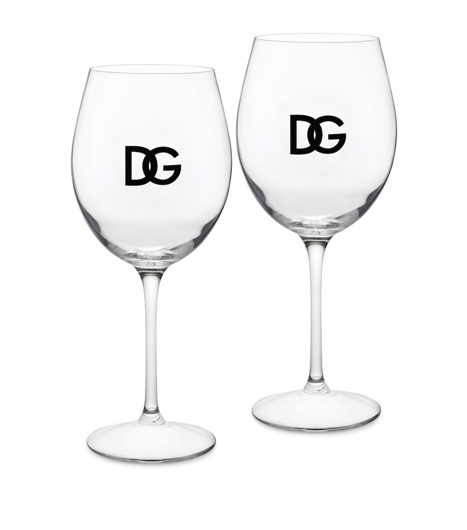 Set of 2 DG Millennials Logo Wine Glasses