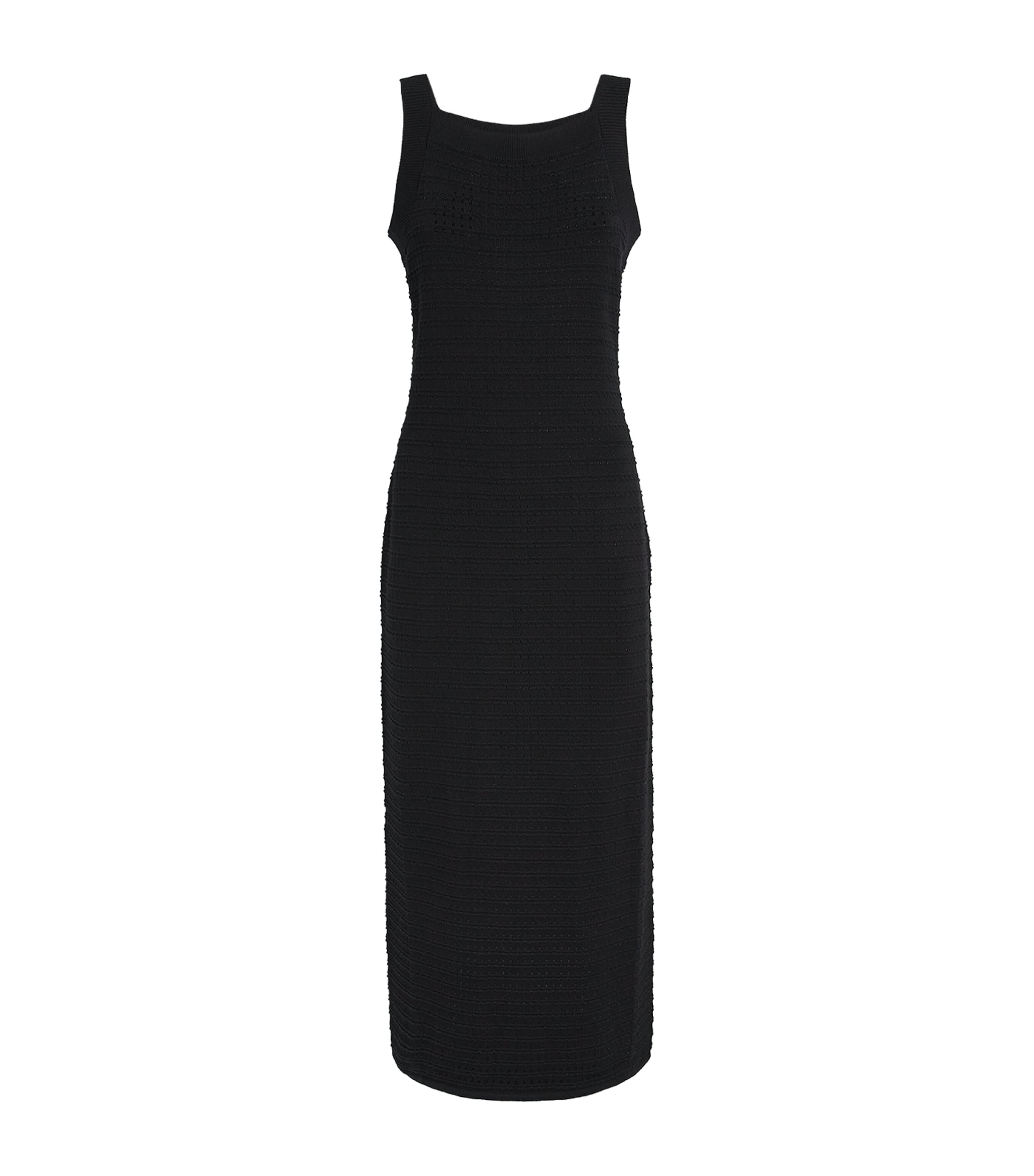 Varley Womens Cotton Knitted Cusack Midi Dress Black