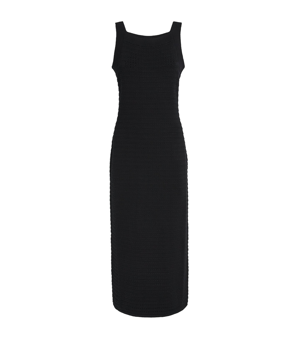 Varley Womens Cotton Knitted Cusack Midi Dress Black