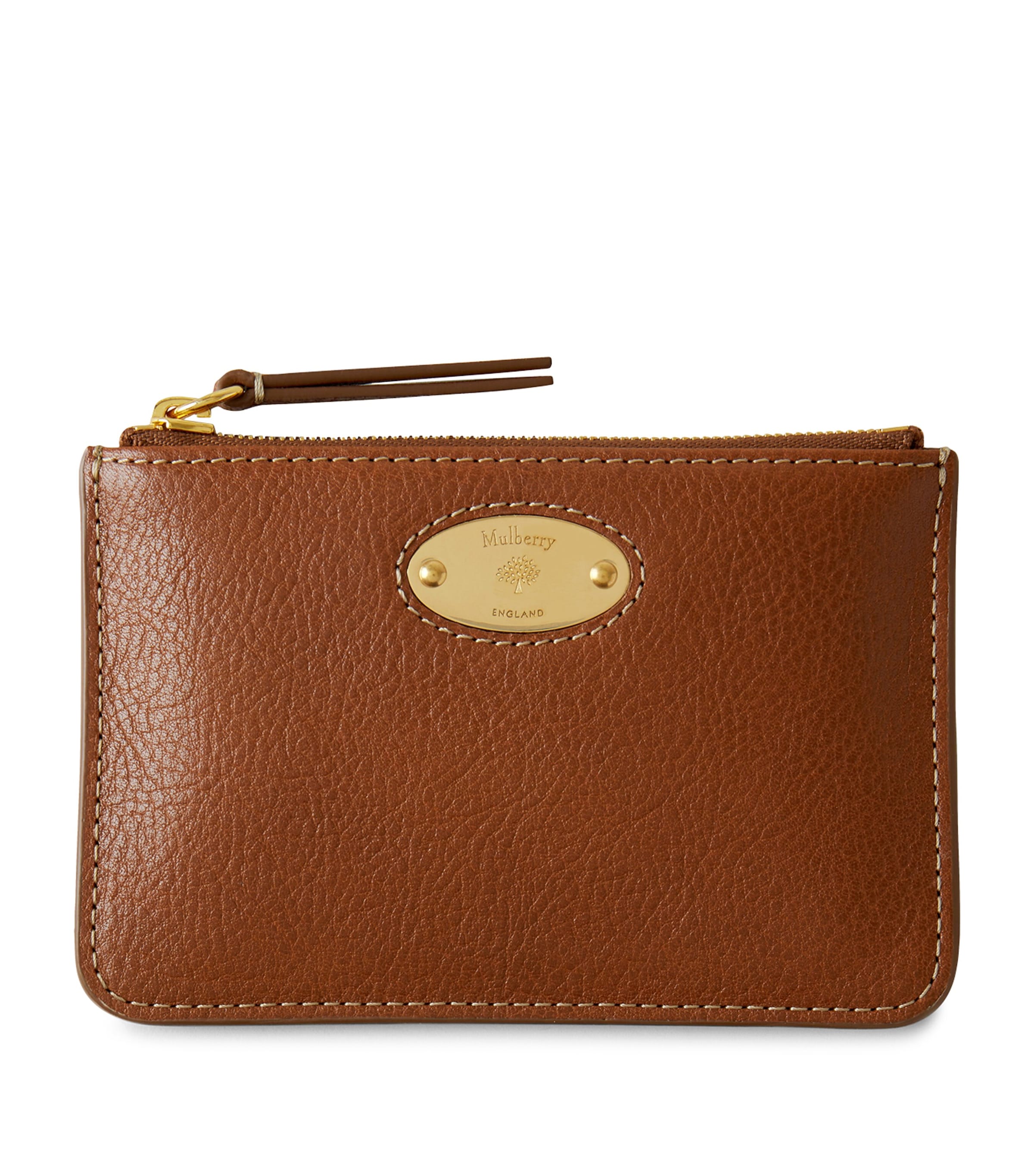 Mulberry Logo Plaque Coin Pouch Oak