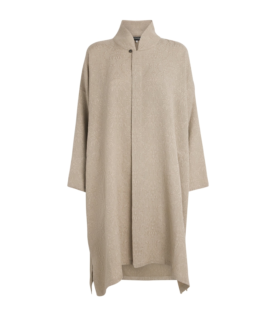 Silk Stand-Collar Shirt