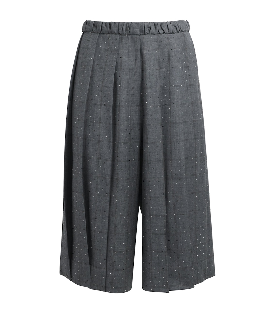 Sandro Paris Womens Wool Embellished Culottes Dark Grey