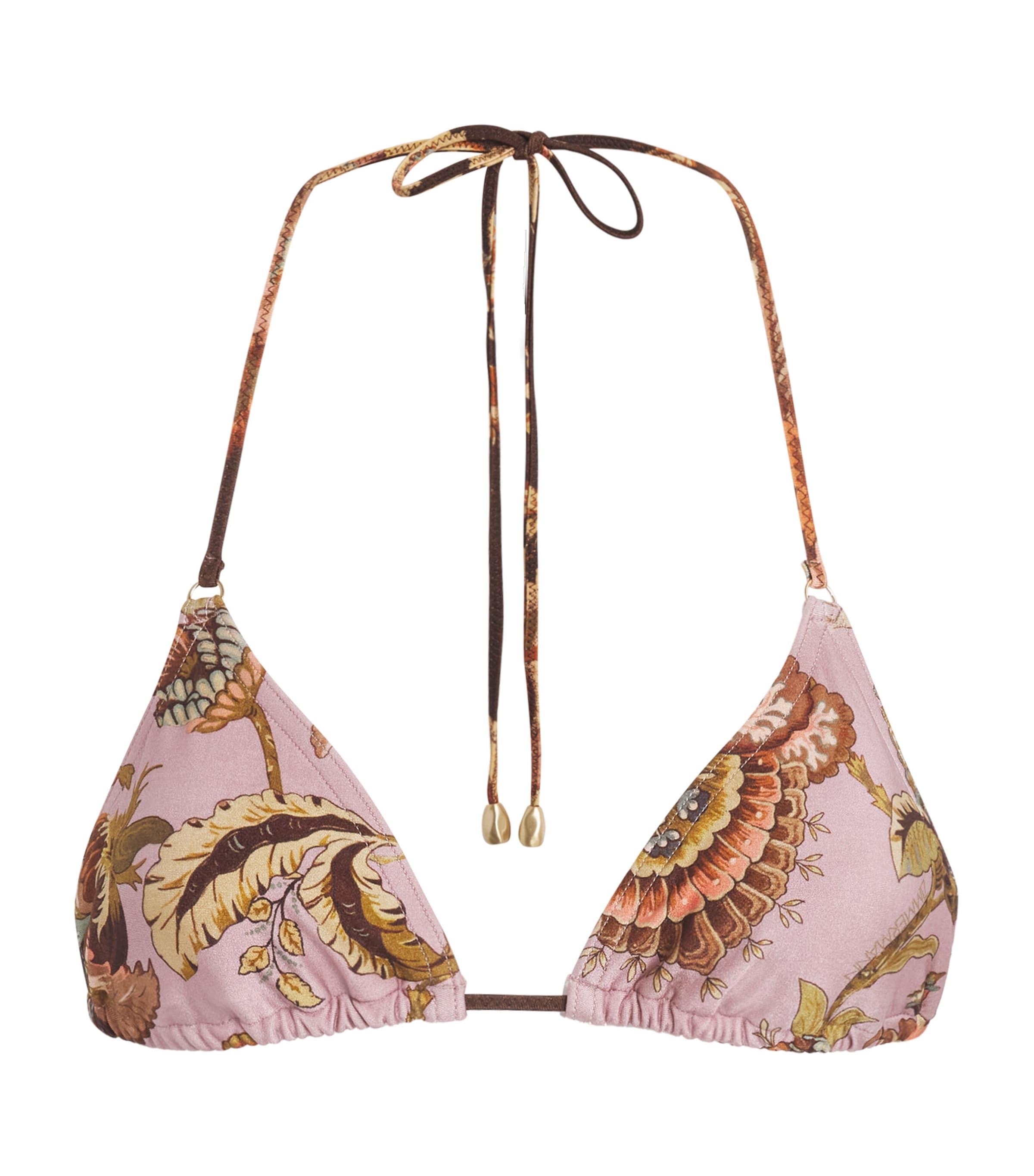 Zimmermann Womens Floral Aster Triangle Bikini Top Spliced