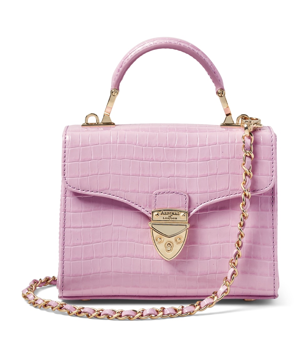 Aspinal Of London Mini Leather Mayfair Top-Handle Bag Lilac