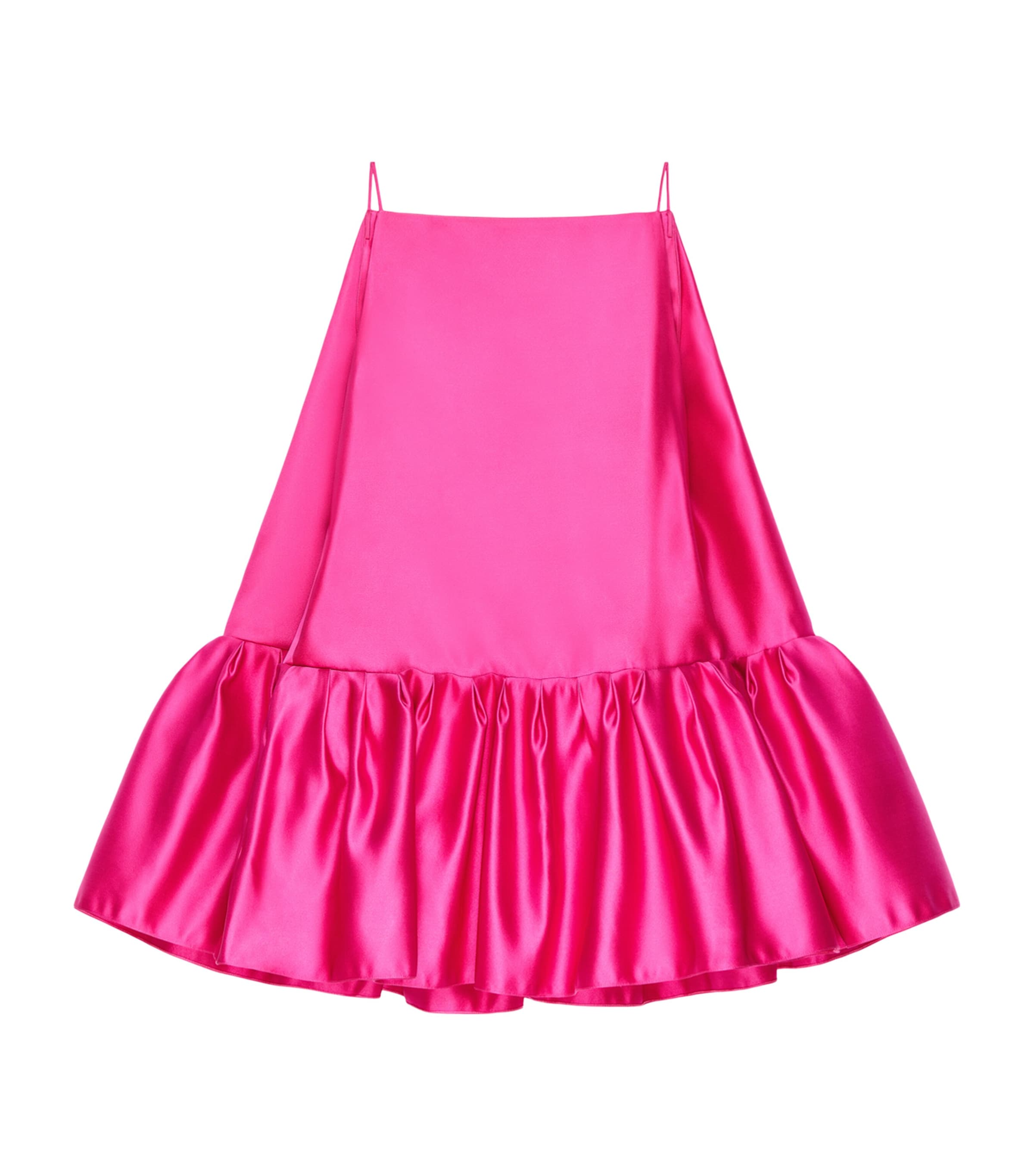 Silk Ruffled Round Mini Dress