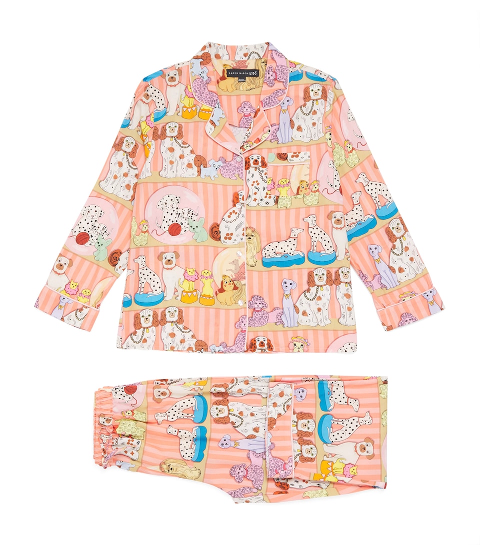 KAREN MABON KIDS Dog Collector Print Pyjama Set (2-13 Years) Yellow