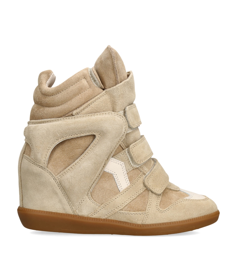 Isabel Marant Suede Bekett Wedge Sneakers 50 Beige