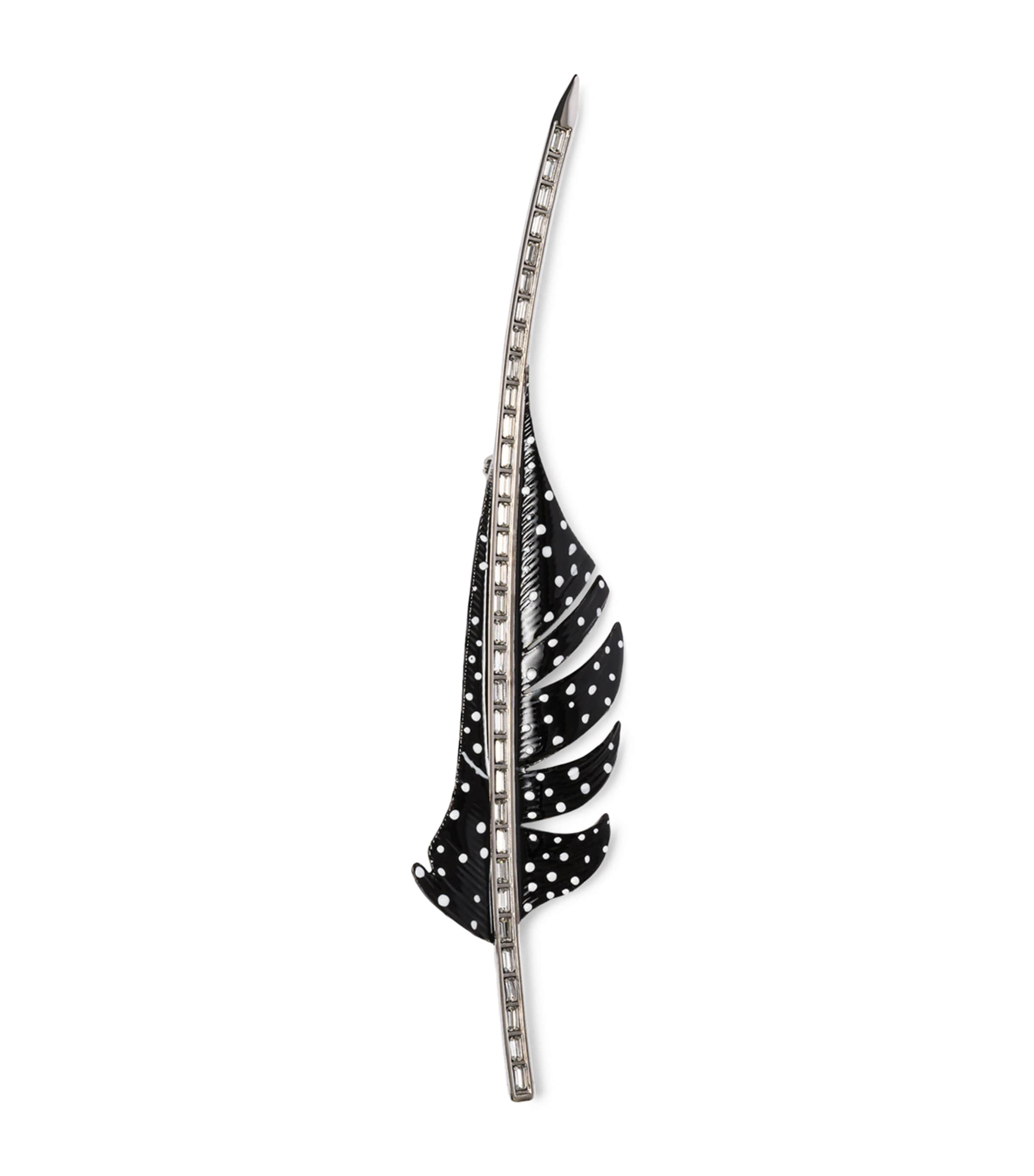 TOM FORD Crystal-Embellished Feather Brooch Tnq