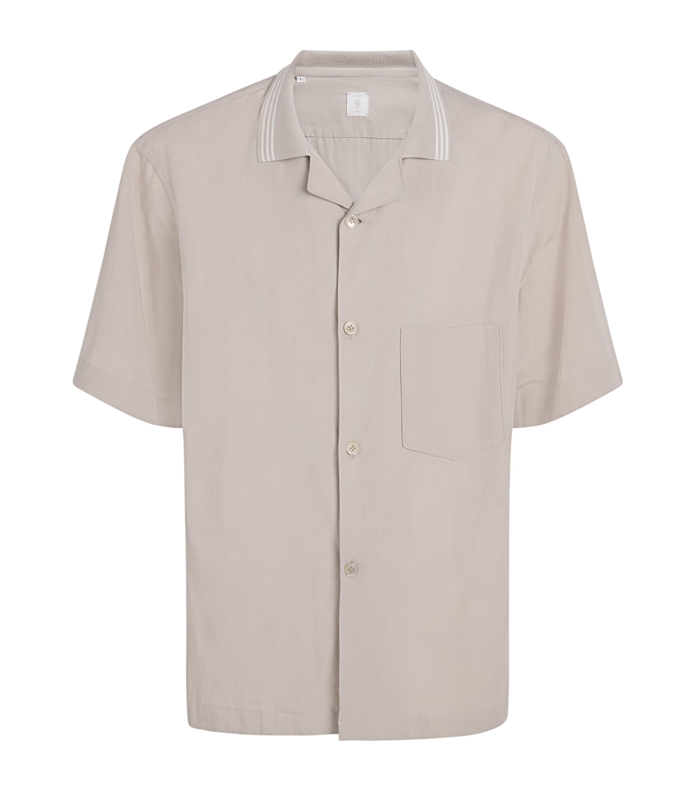 Eleventy Mens Bowling Shirt Sabbia