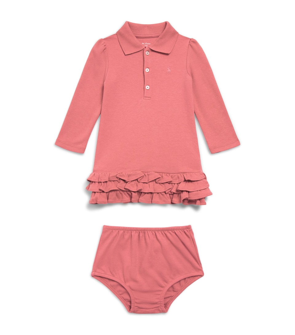 Ralph Lauren Kids Cotton Polo Dress and Bloomers Set (3-24 Months) Canvas Pink