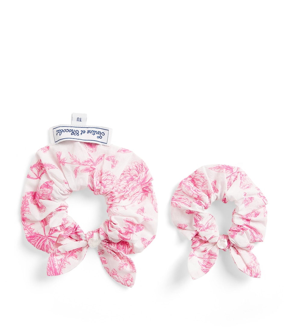 Tartine et Chocolat Toile de Jouy Scrunchie Set Hibiscus