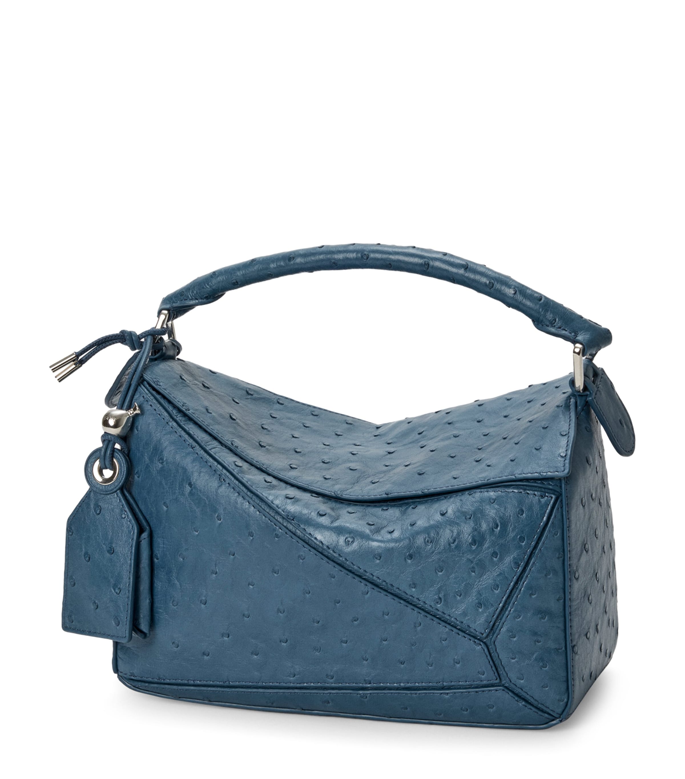 Small Leather Puzzle Top-Handle Bag