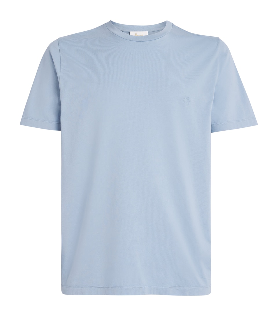 Harrods Mens Cotton T-Shirt Blue