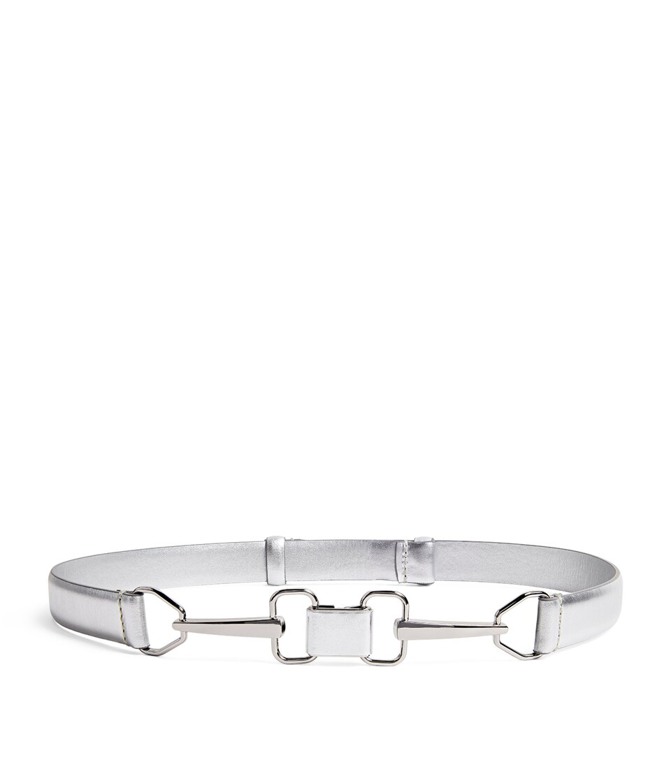 Metallic Leather Horsebit Belt
