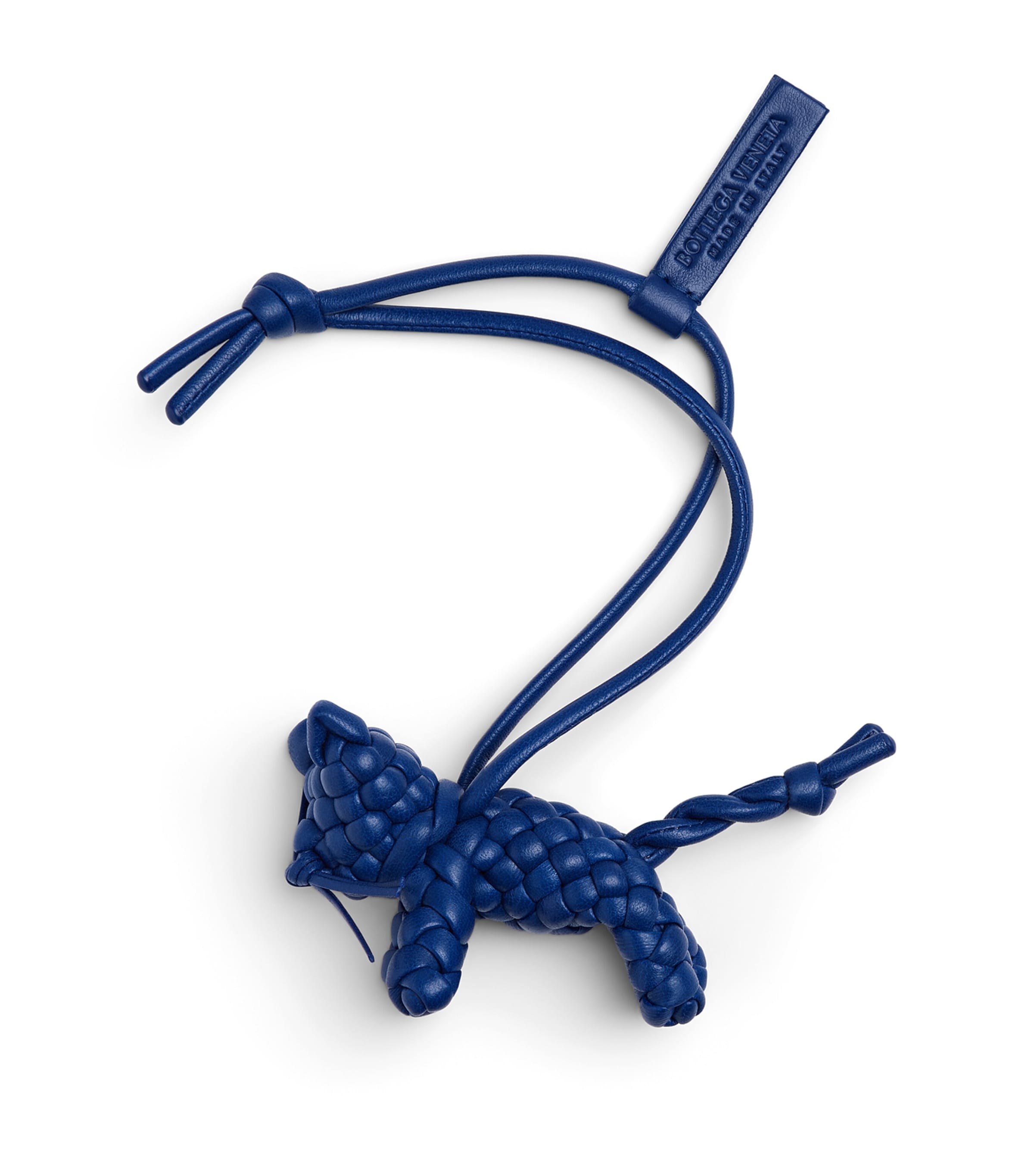 Leather Intrecciato Cat Charm