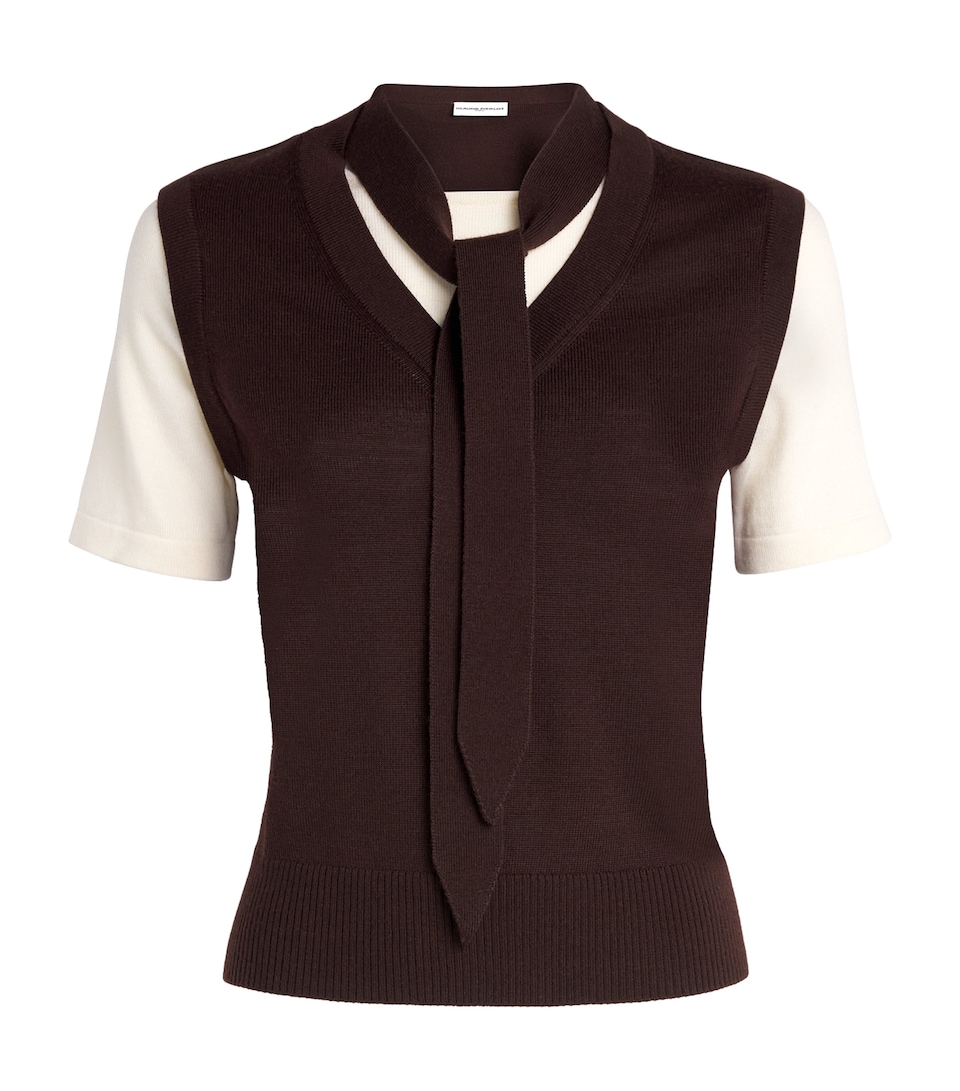 Claudie Pierlot Womens Wool-Blend Layered Sweater Dual Color