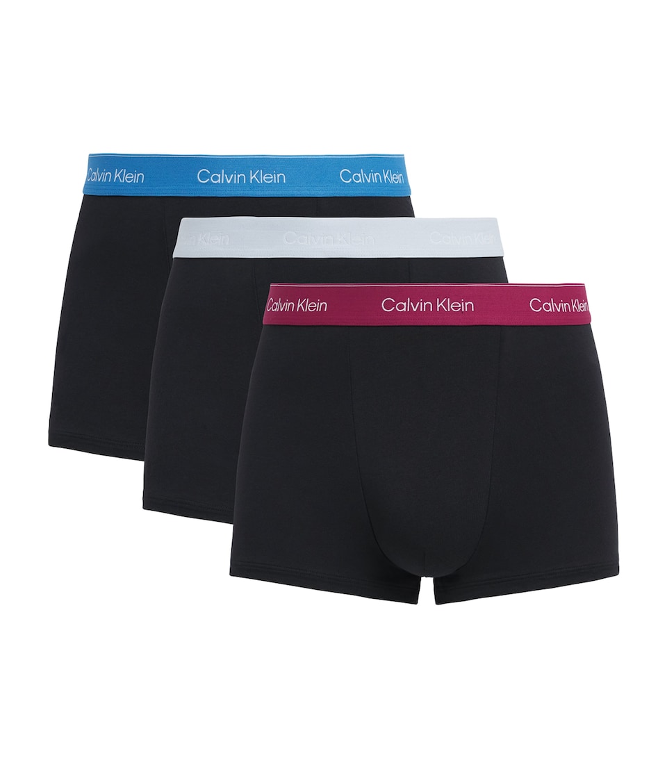 Calvin Klein Mens Stretch-Cotton Relaxed Icon Trunks (Pack of 3) Poseidon Blue/p