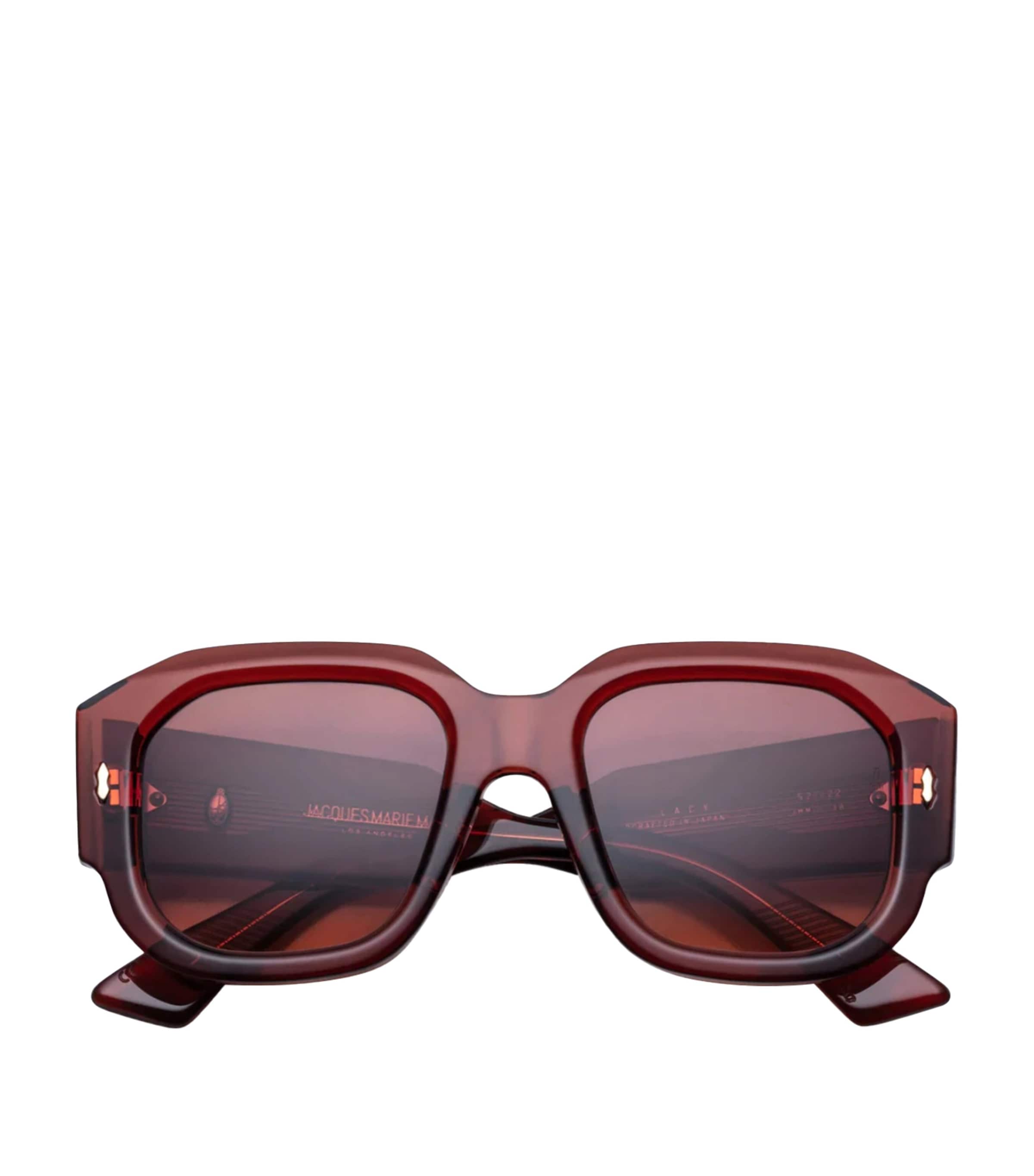 Jacques Marie Mage Lacy Square Sunglasses Umber
