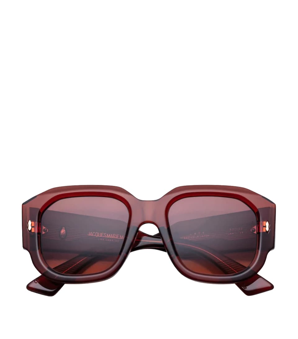 Jacques Marie Mage Lacy Square Sunglasses Umber