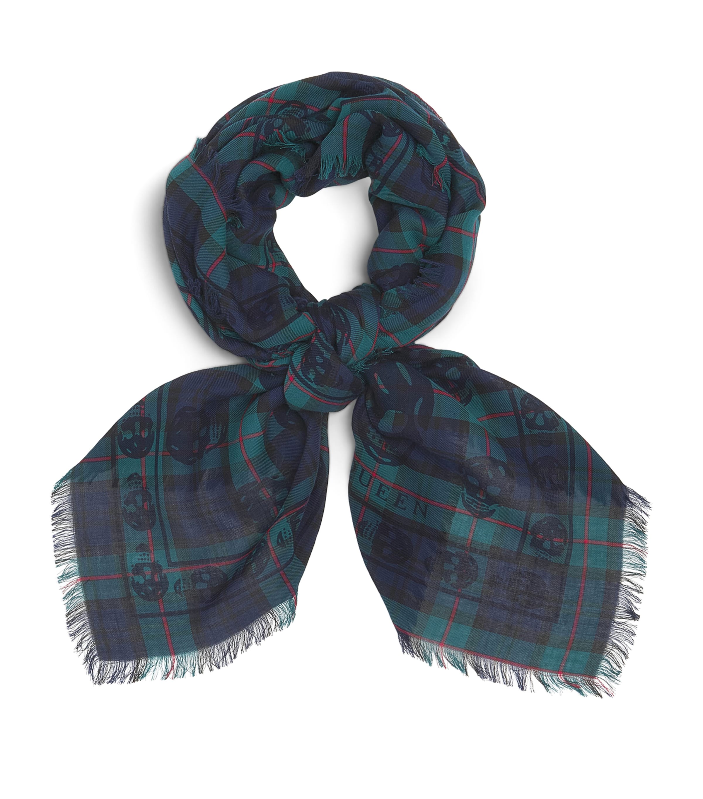 Silk Skull Print Scarf