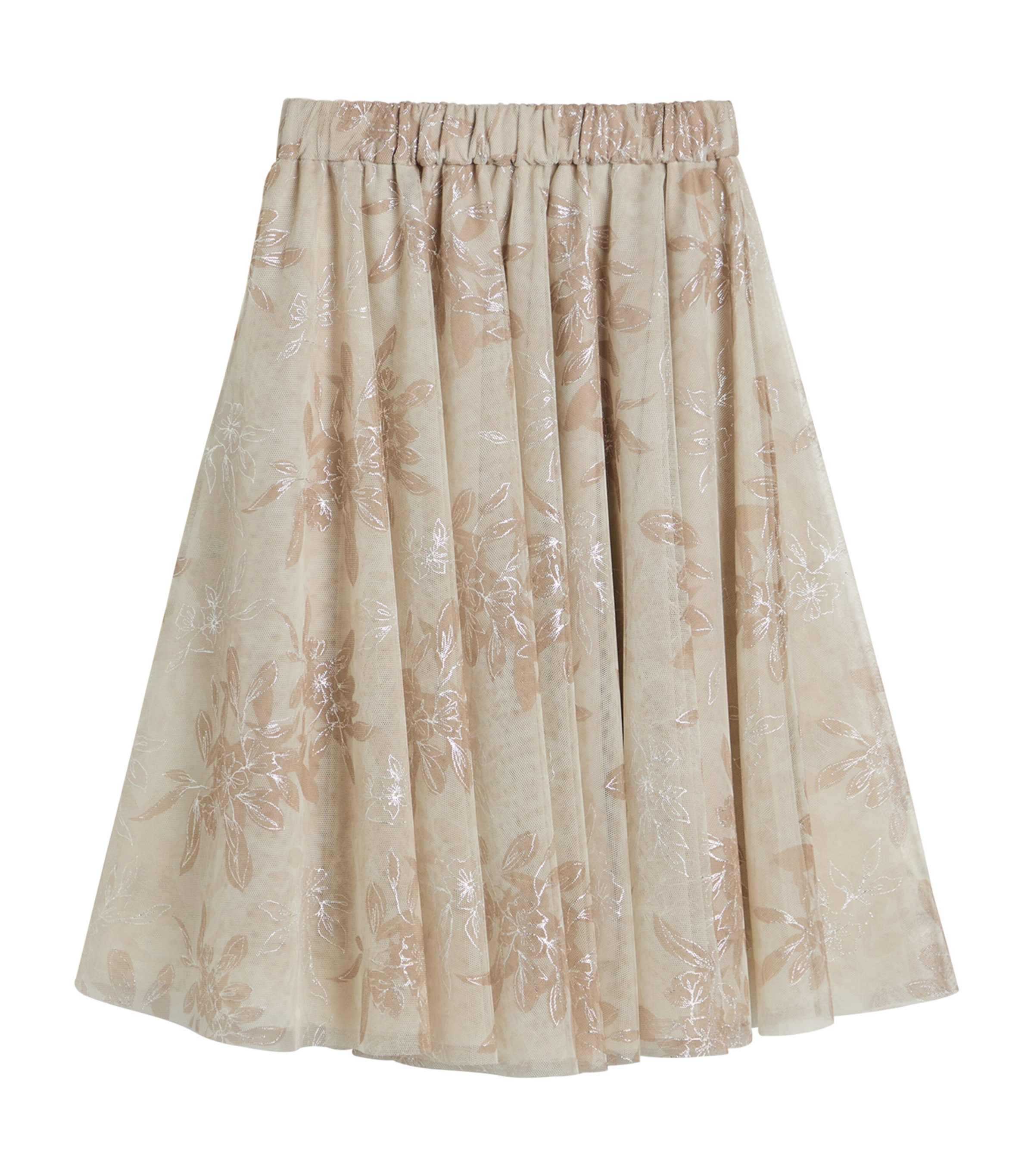 Brunello Cucinelli Kids Tulle Floral Print Skirt (4-6 Years