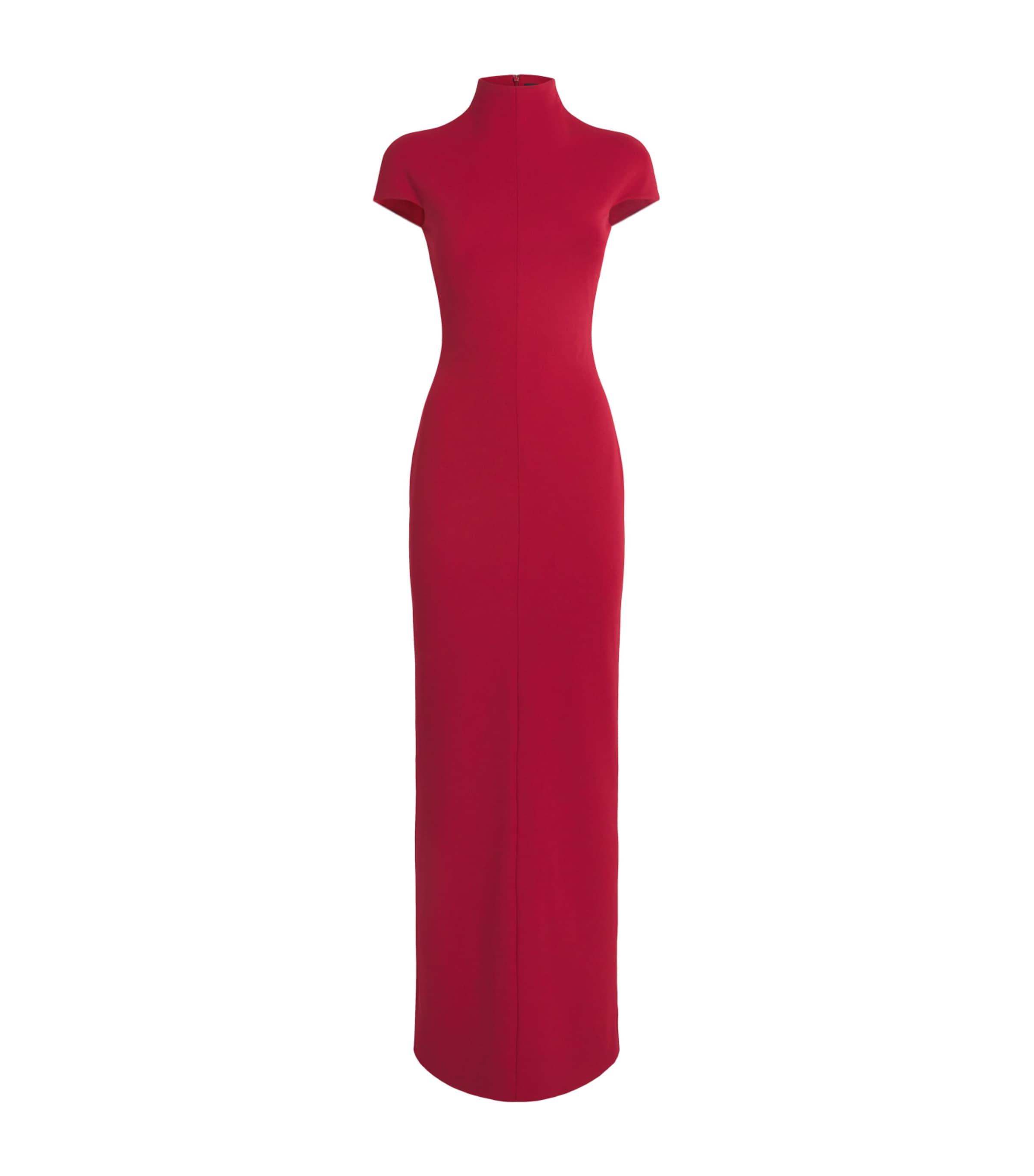 Solace London Womens High-Neck Lang Maxi Dress Ruby