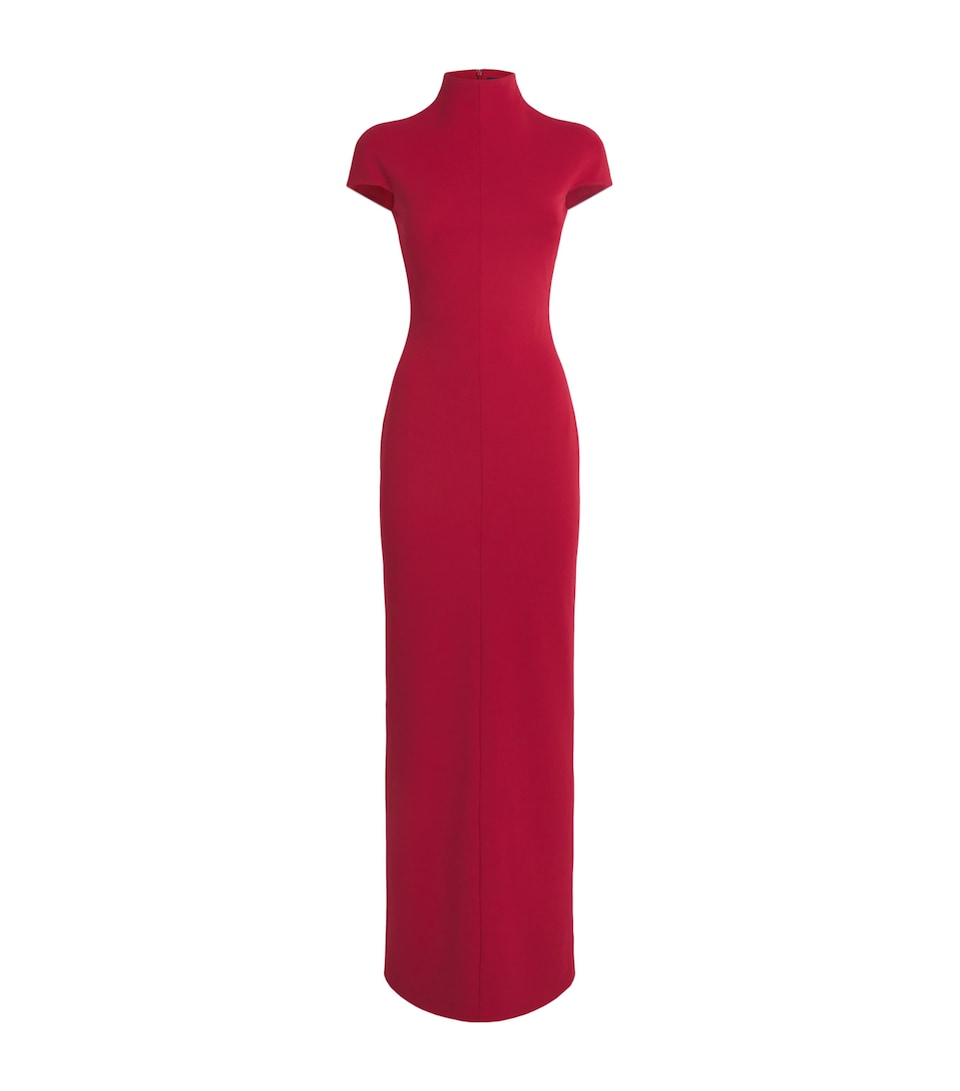 Solace London Womens High-Neck Lang Maxi Dress Ruby